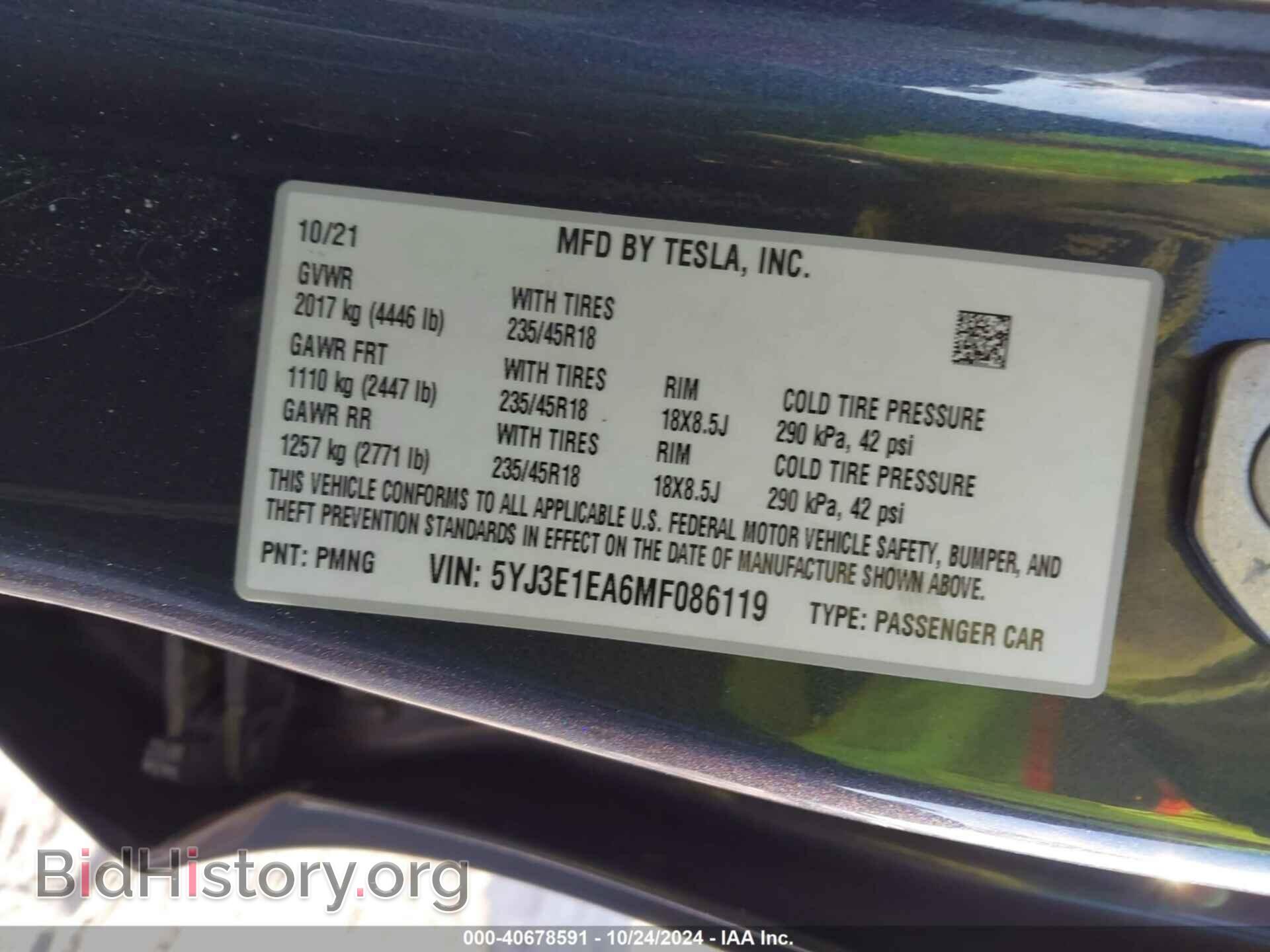 2021 TESLA MODEL 3 - VIN: 5YJ3E1EA6MF086119 - Photo 9