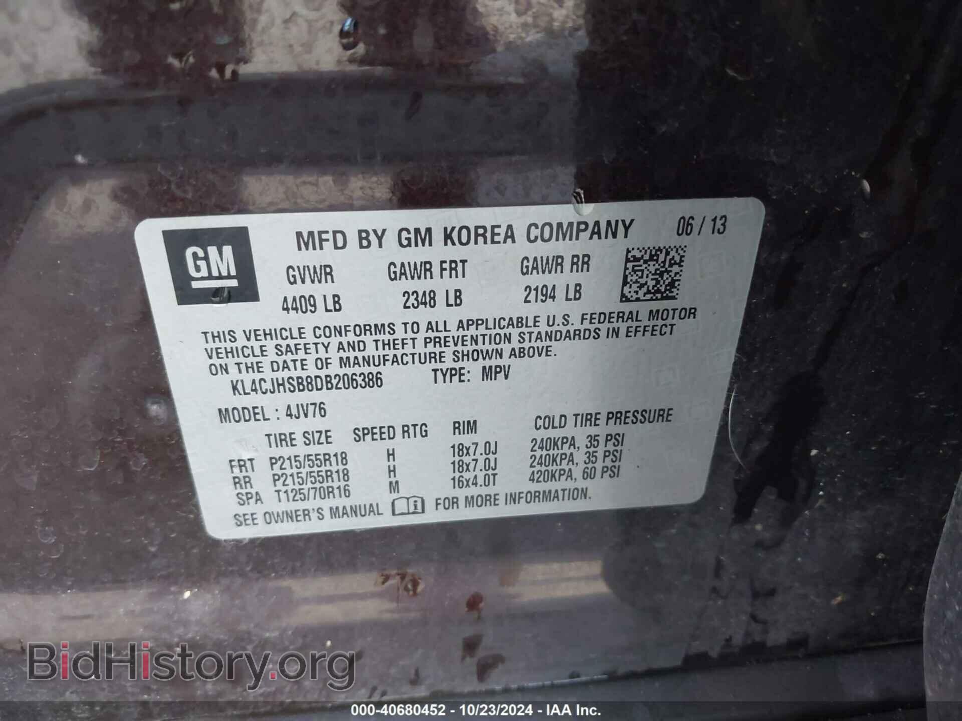2013 BUICK ENCORE - VIN: KL4CJHSB8DB206386 - Photo 9