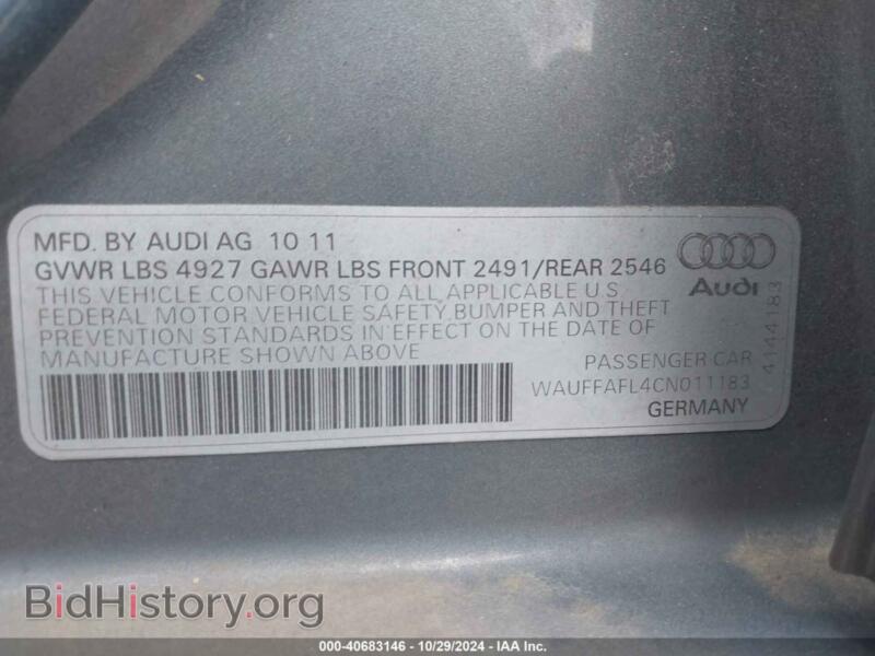 2012 Audi A4 (VIN WAUFFAFL4CN011183) — photo 9 of 18