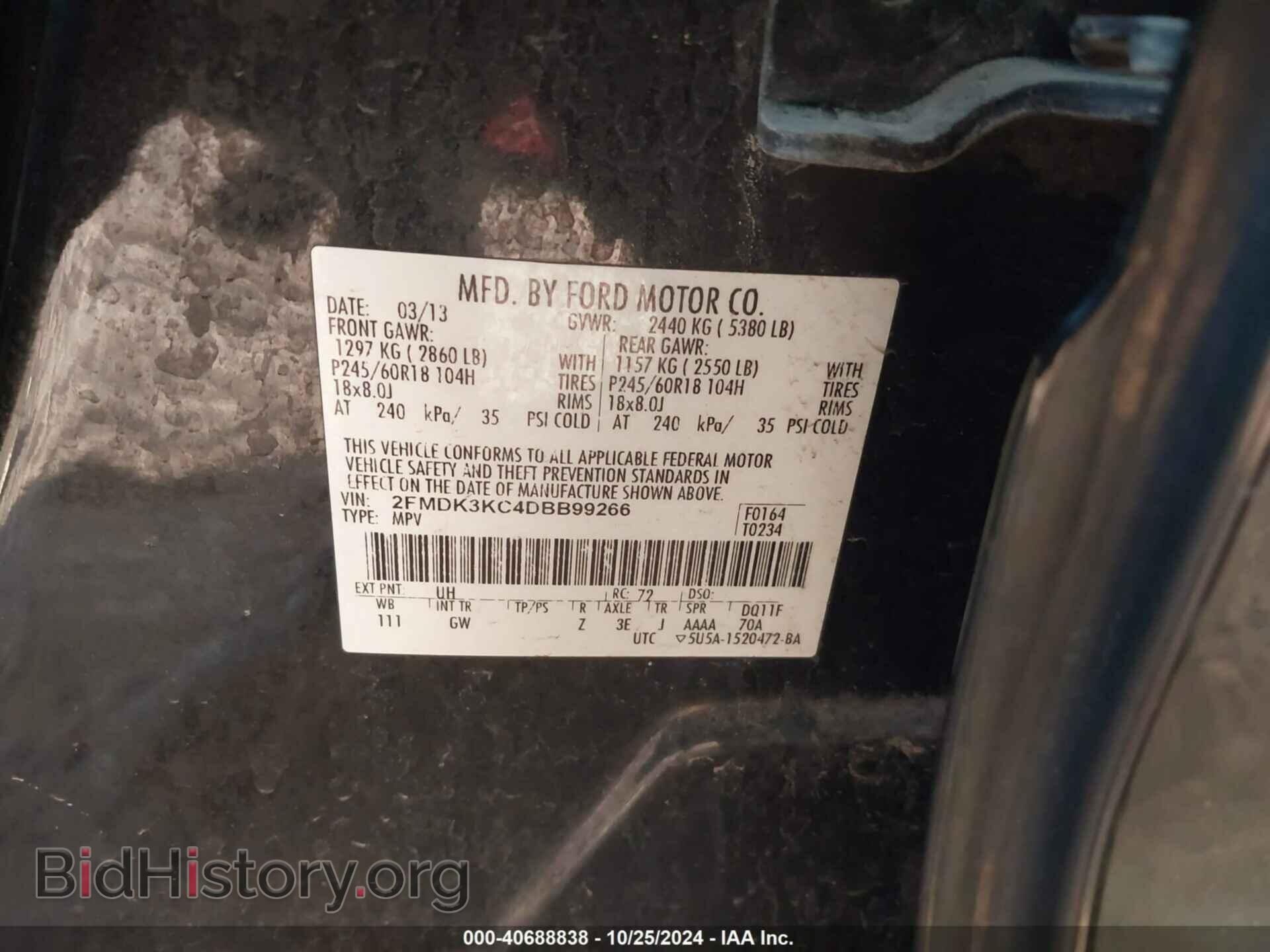 2013 FORD EDGE - VIN: 2FMDK3KC4DBB99266 - Photo 9