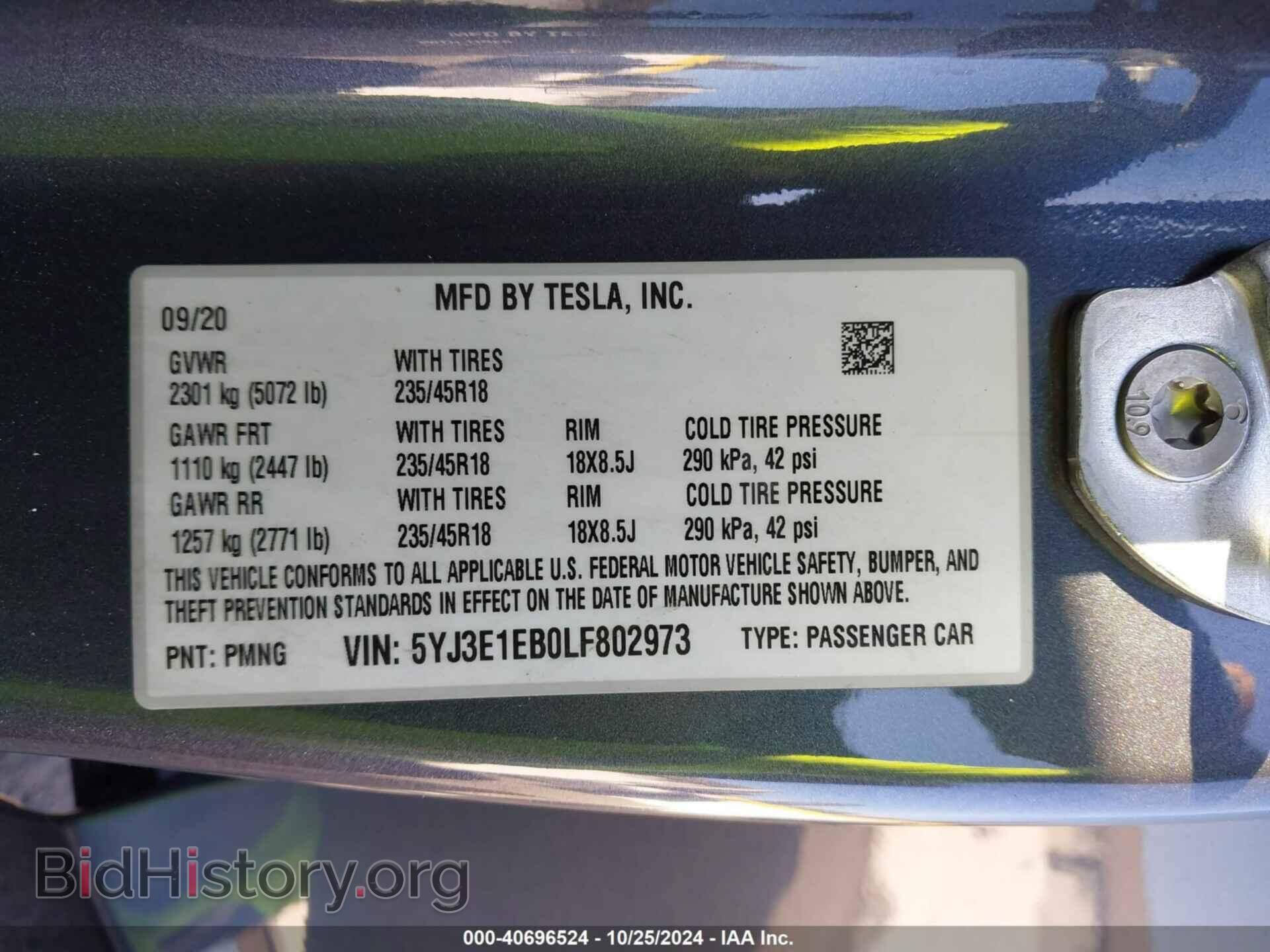 2020 TESLA MODEL 3 - VIN: 5YJ3E1EB0LF802973 - Photo 9