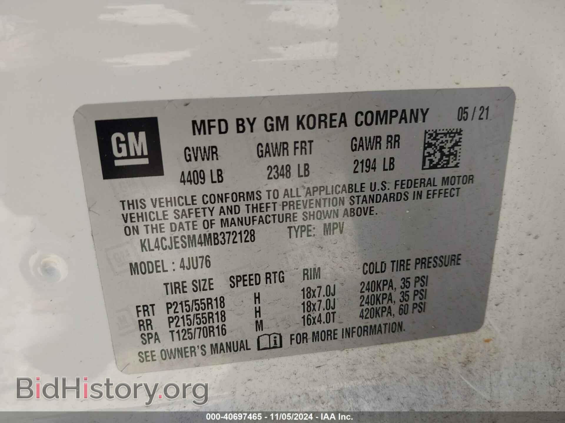 2021 BUICK ENCORE - VIN: KL4CJESM4MB372128 - Photo 9
