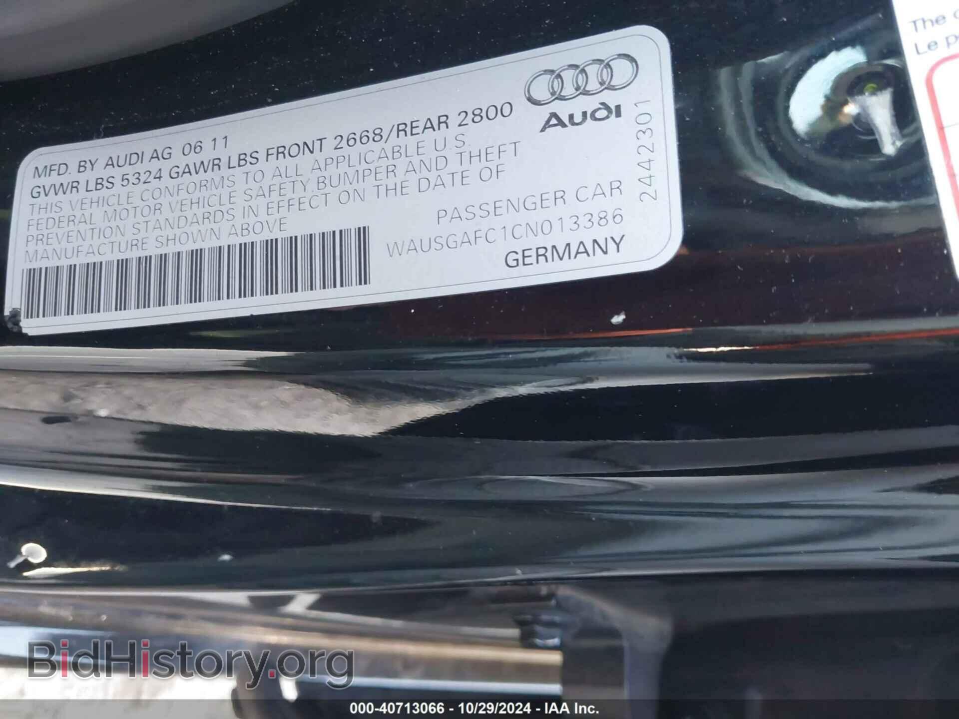 2012 AUDI A7 - VIN: WAUSGAFC1CN013386 - Photo 9