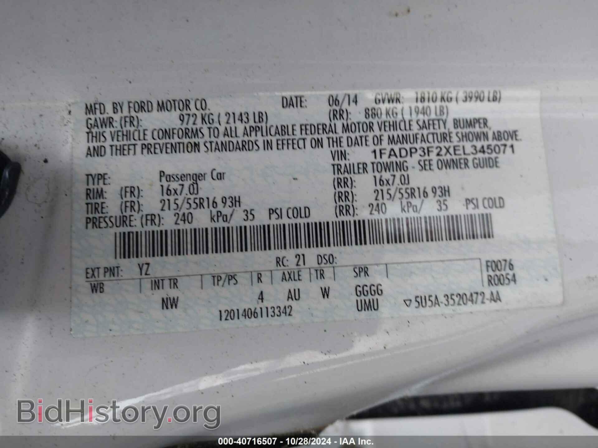 2014 FORD FOCUS - VIN: 1FADP3F2XEL345071 - Photo 9