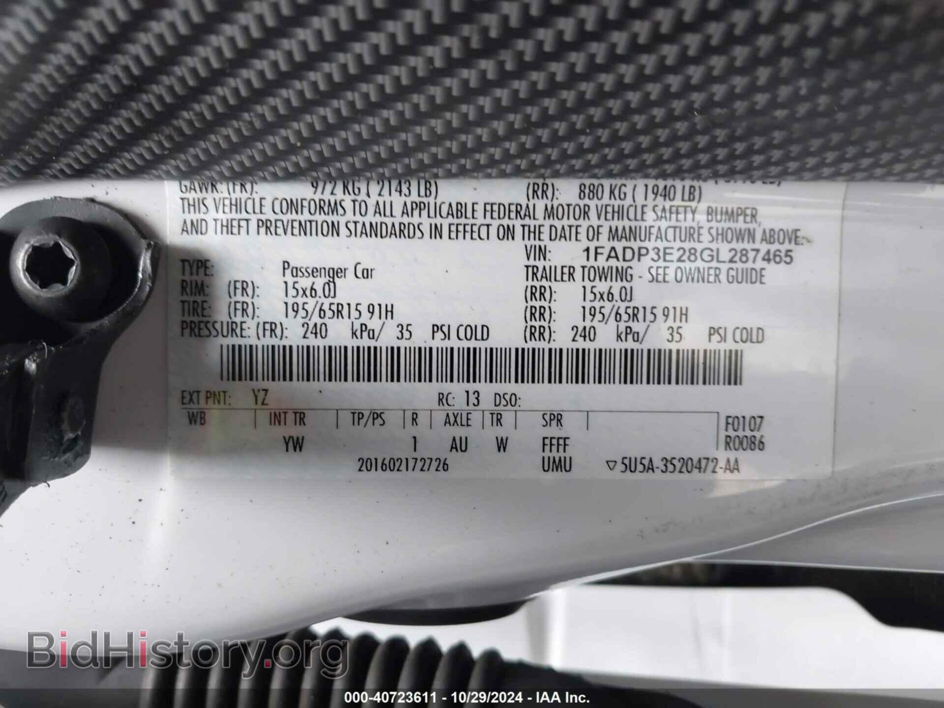 2016 FORD FOCUS - VIN: 1FADP3E28GL287465 - Фото 9