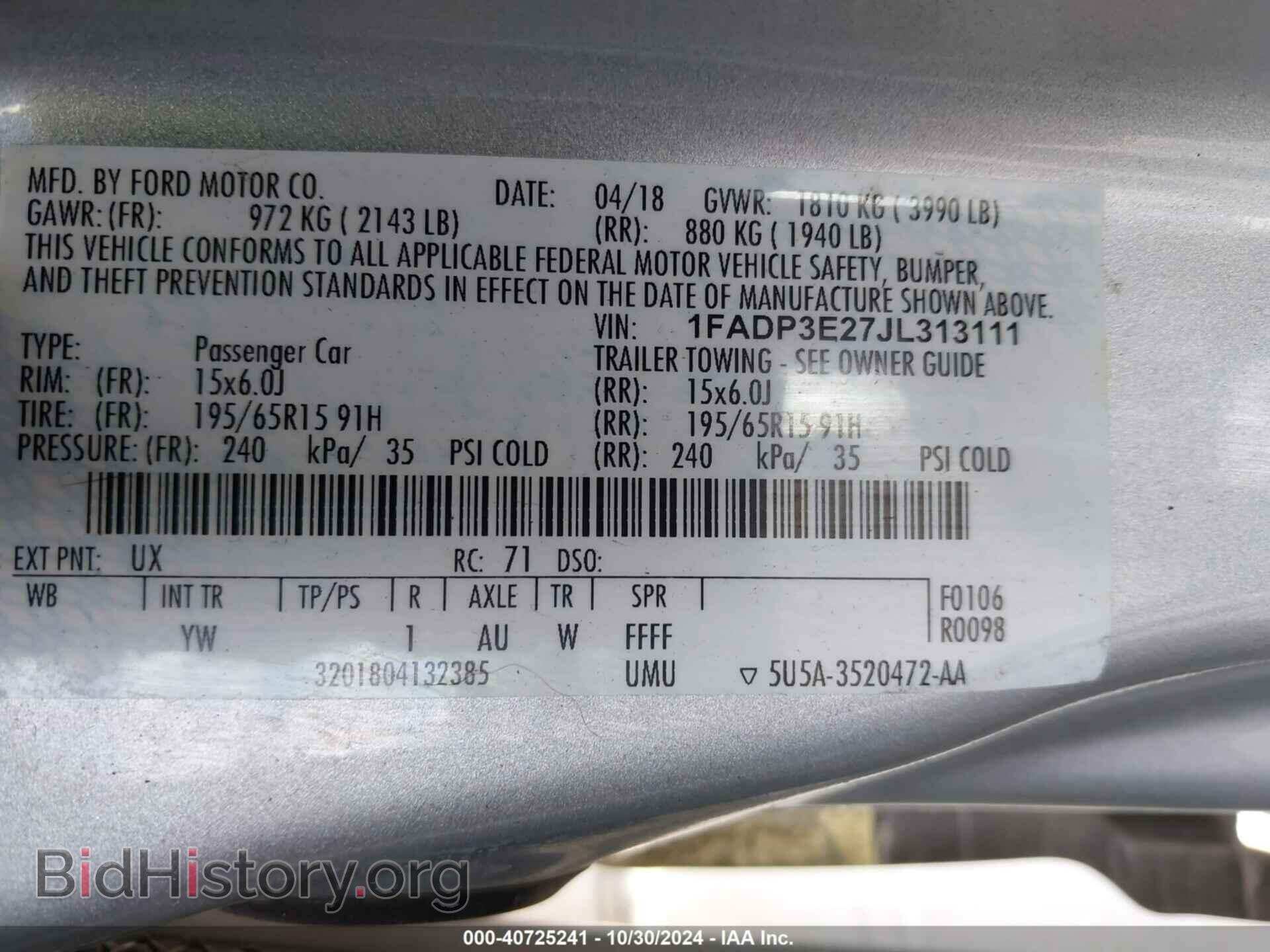 2018 FORD FOCUS - VIN: 1FADP3E27JL313111 - Photo 9