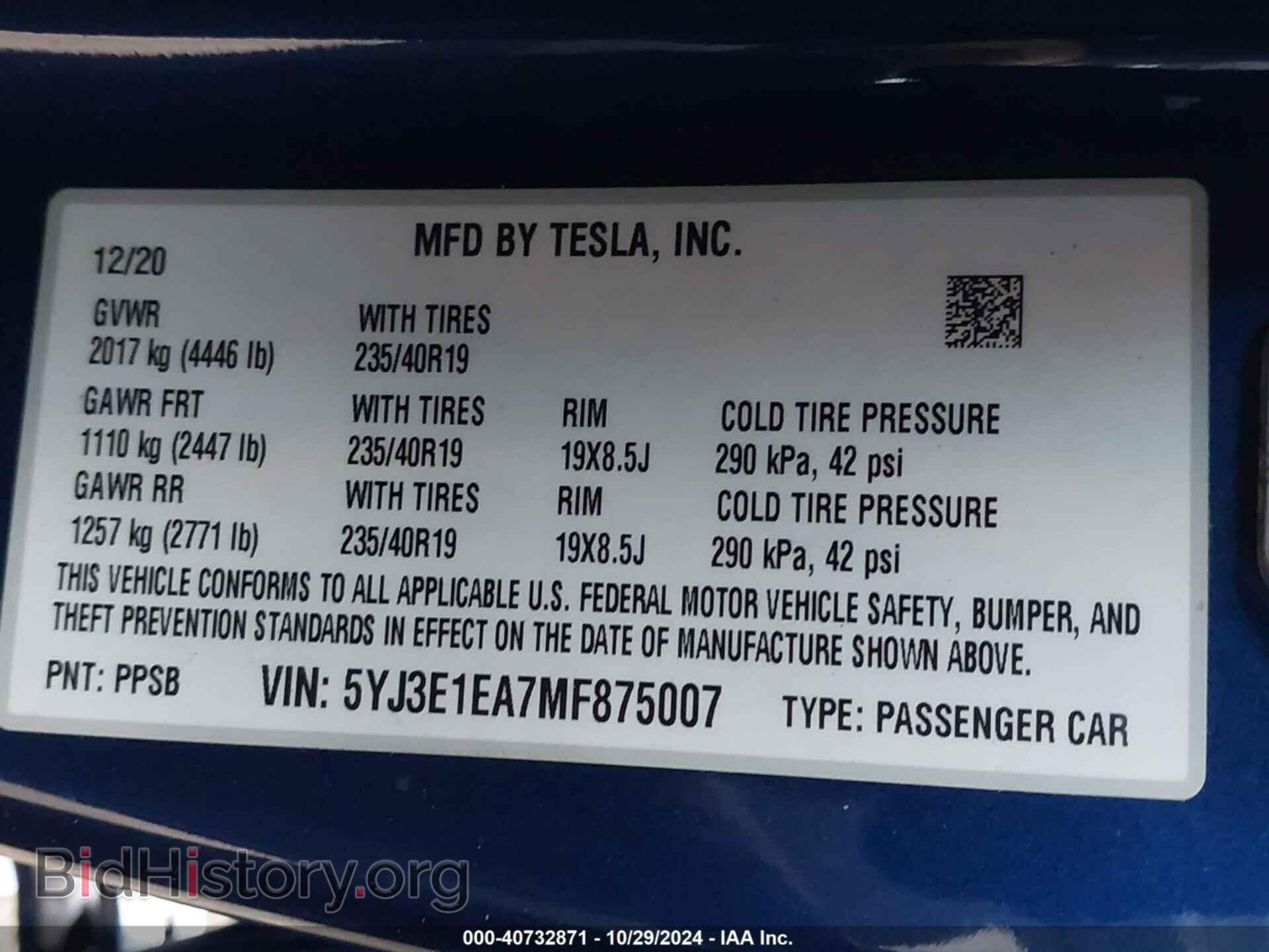2021 TESLA MODEL 3 - VIN: 5YJ3E1EA7MF875007 - Photo 9
