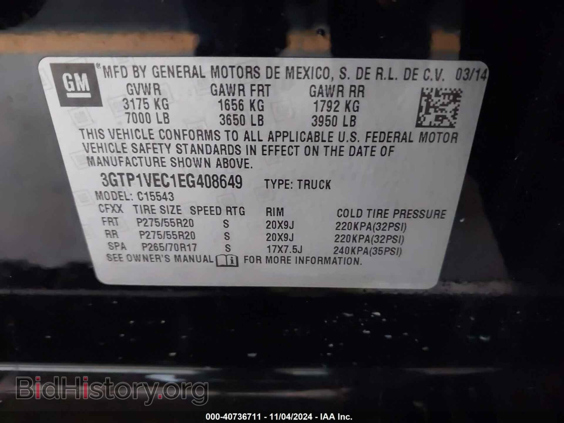 2014 GMC SIERRA 1500 - VIN: 3GTP1VEC1EG408649 - Photo 9