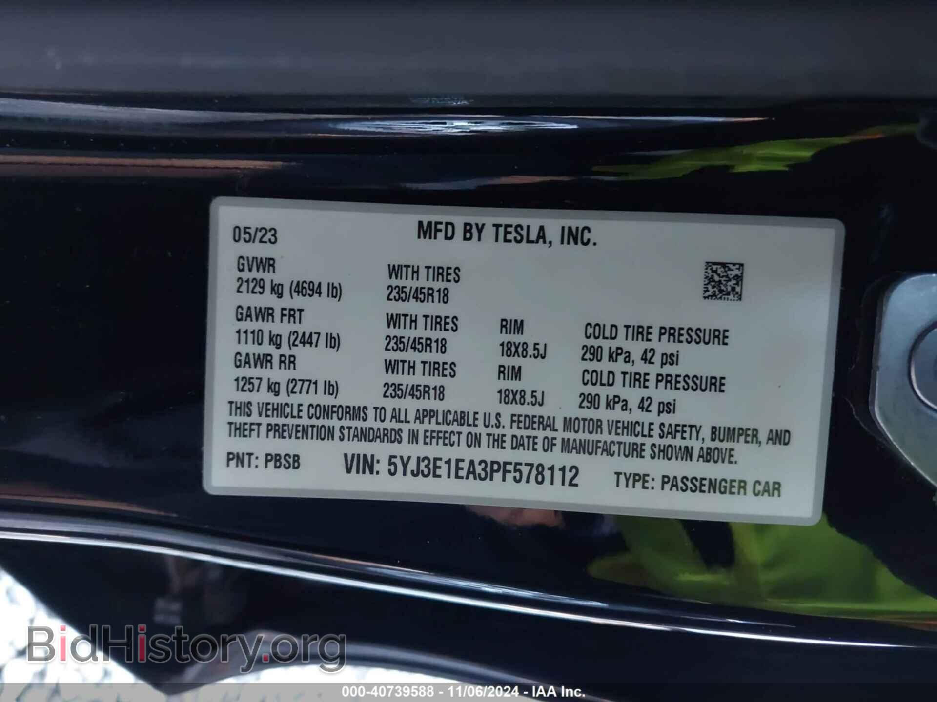 2023 TESLA MODEL 3 - VIN: 5YJ3E1EA3PF578112 - Фото 9
