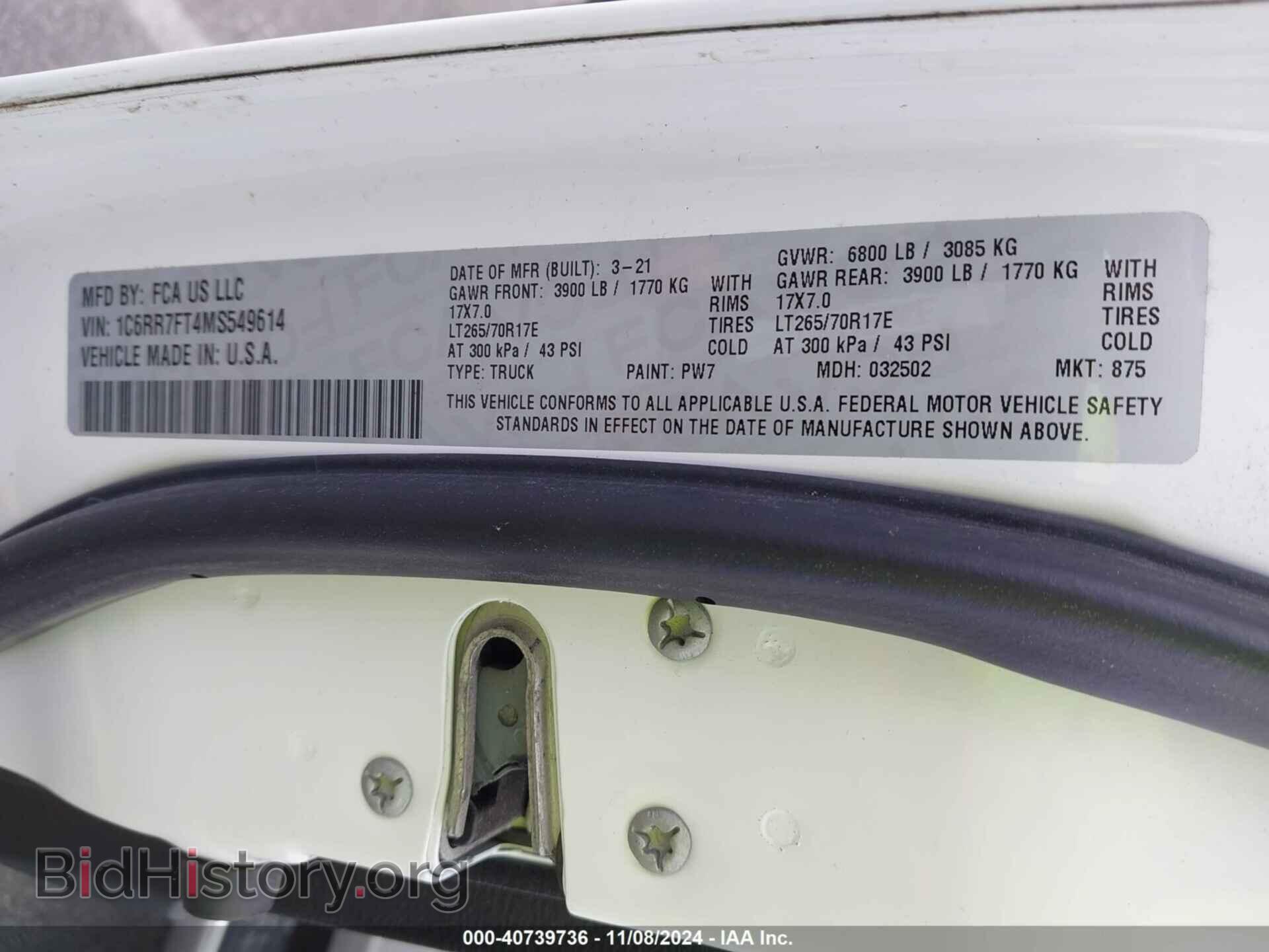2021 RAM 1500 CLASSIC - VIN: 1C6RR7FT4MS549614 - Фото 9