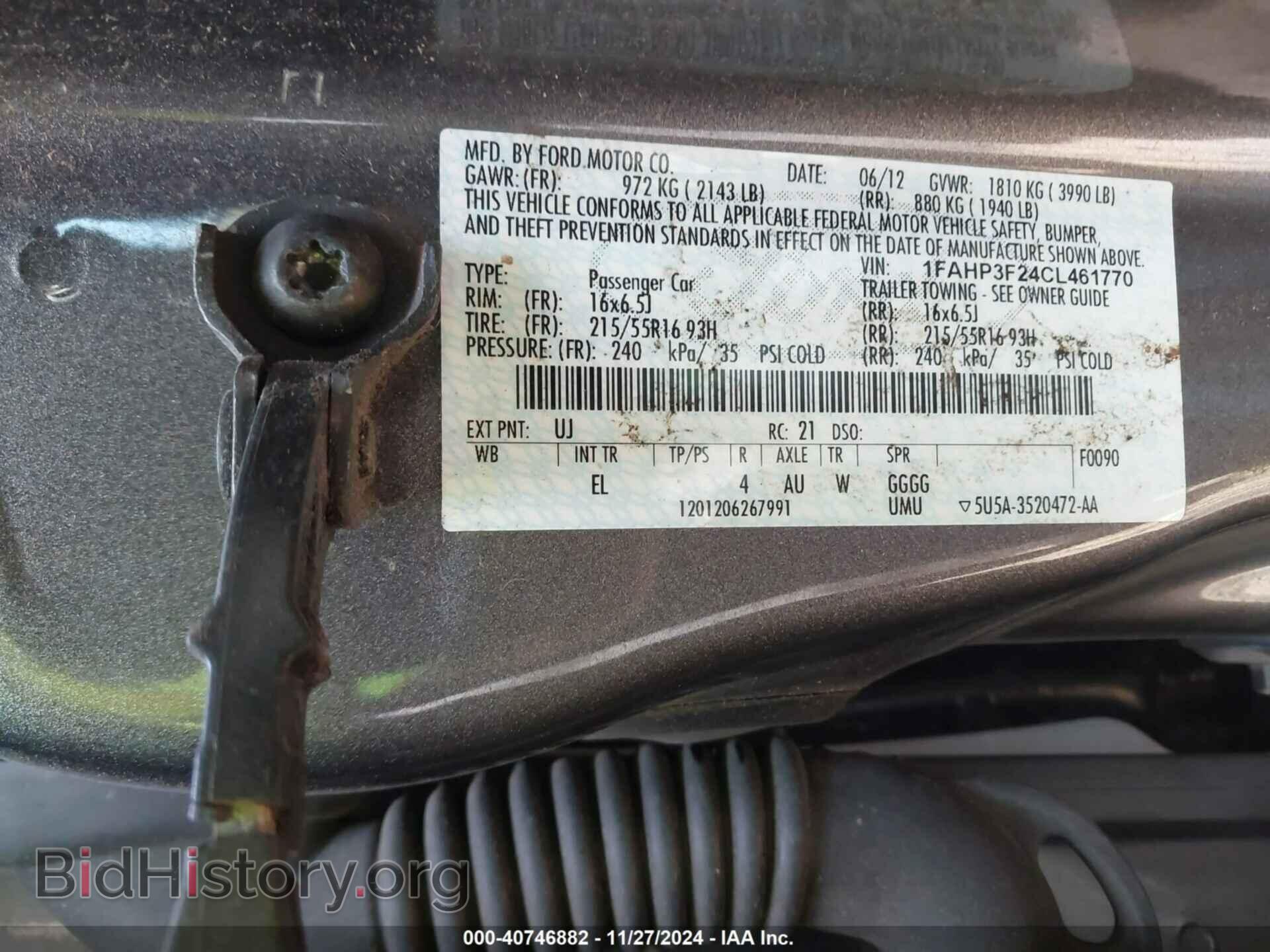 2012 FORD FOCUS - VIN: 1FAHP3F24CL461770 - Фото 9