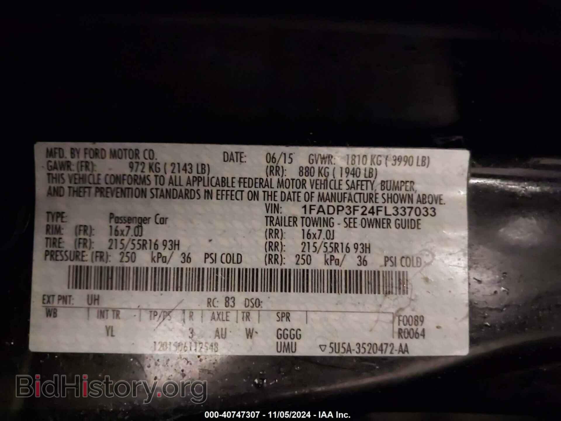 2015 FORD FOCUS - VIN: 1FADP3F24FL337033 - Photo 9