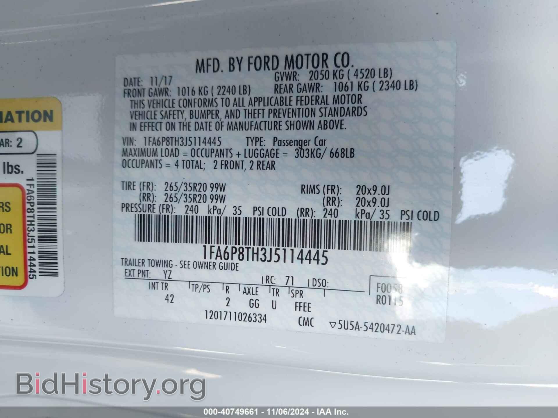 2018 FORD MUSTANG - VIN: 1FA6P8TH3J5114445 - Фото 9