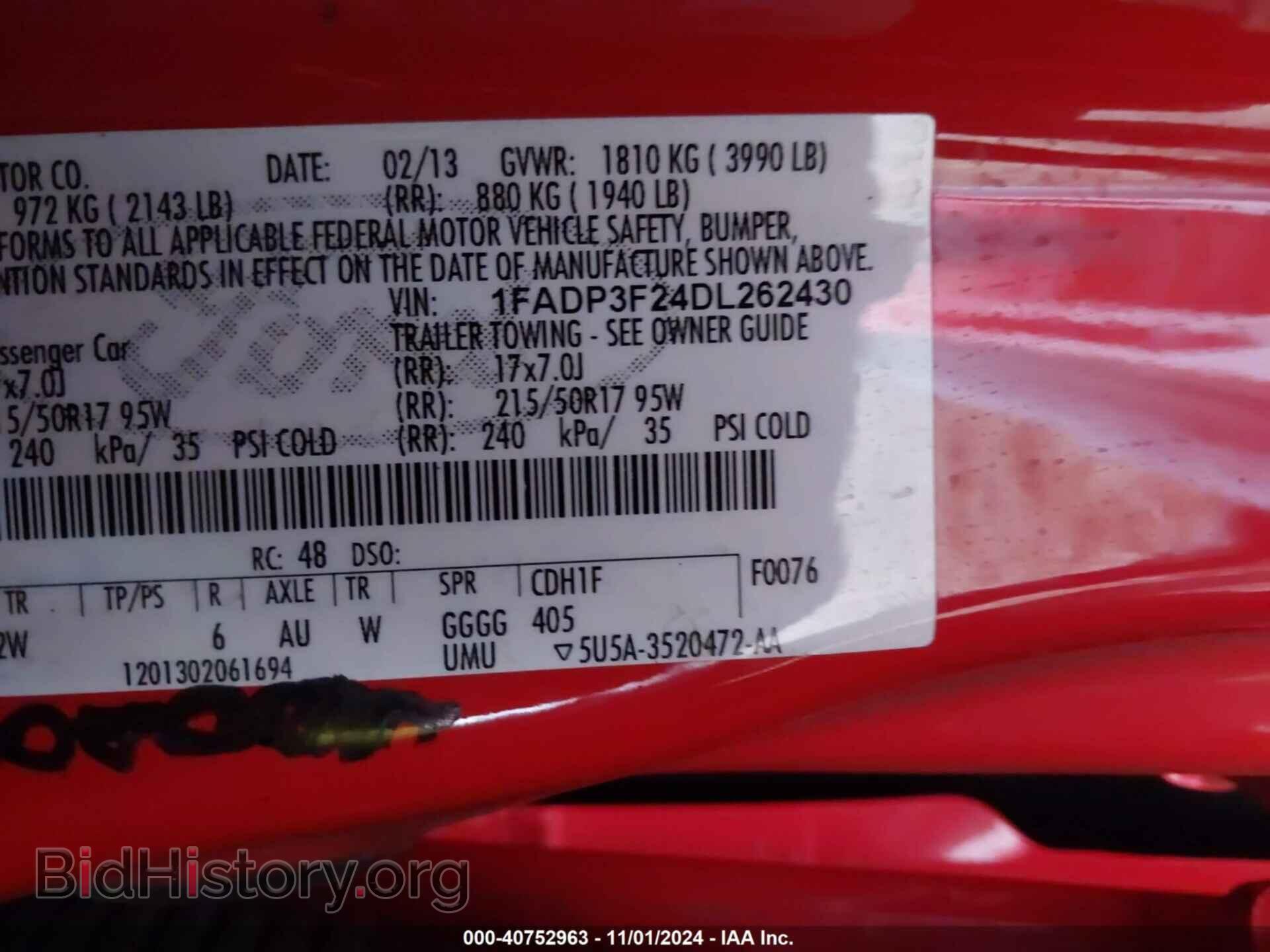 2013 FORD FOCUS - VIN: 1FADP3F24DL262430 - Photo 9
