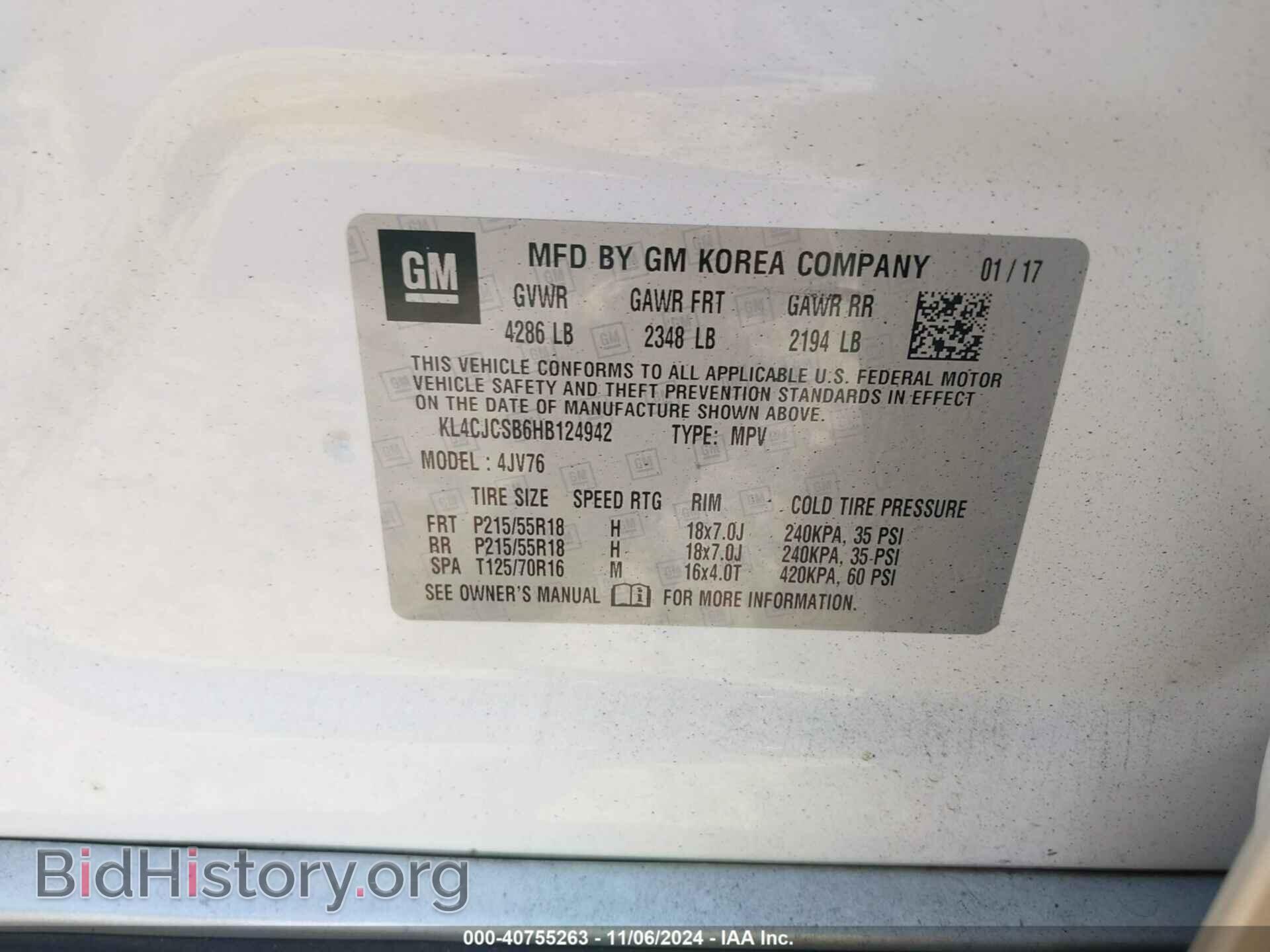 2017 BUICK ENCORE - VIN: KL4CJCSB6HB124942 - Photo 9