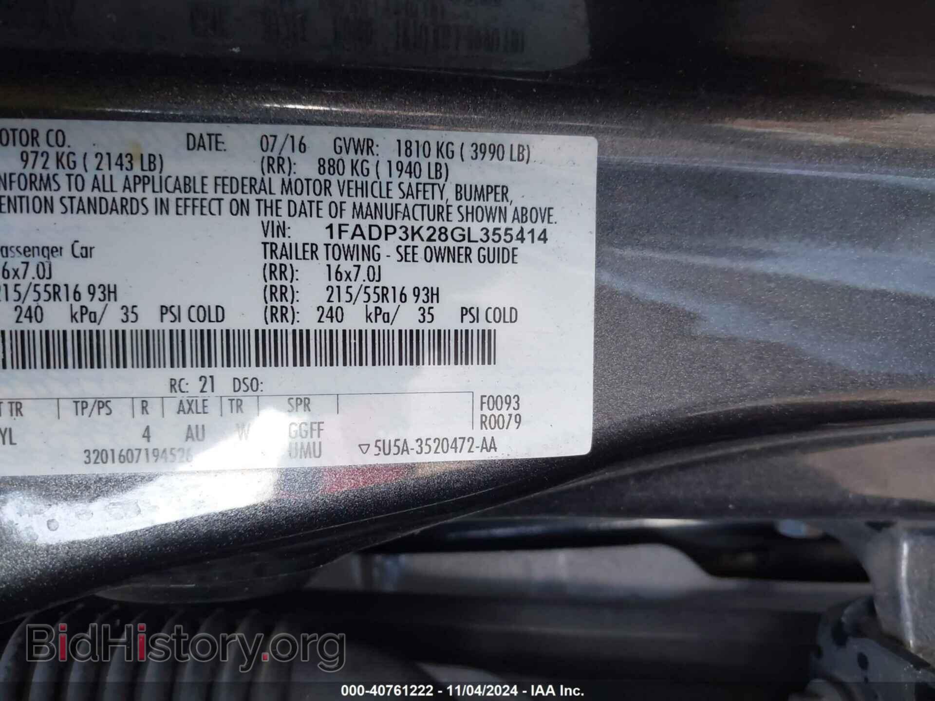 2016 FORD FOCUS - VIN: 1FADP3K28GL355414 - Photo 9