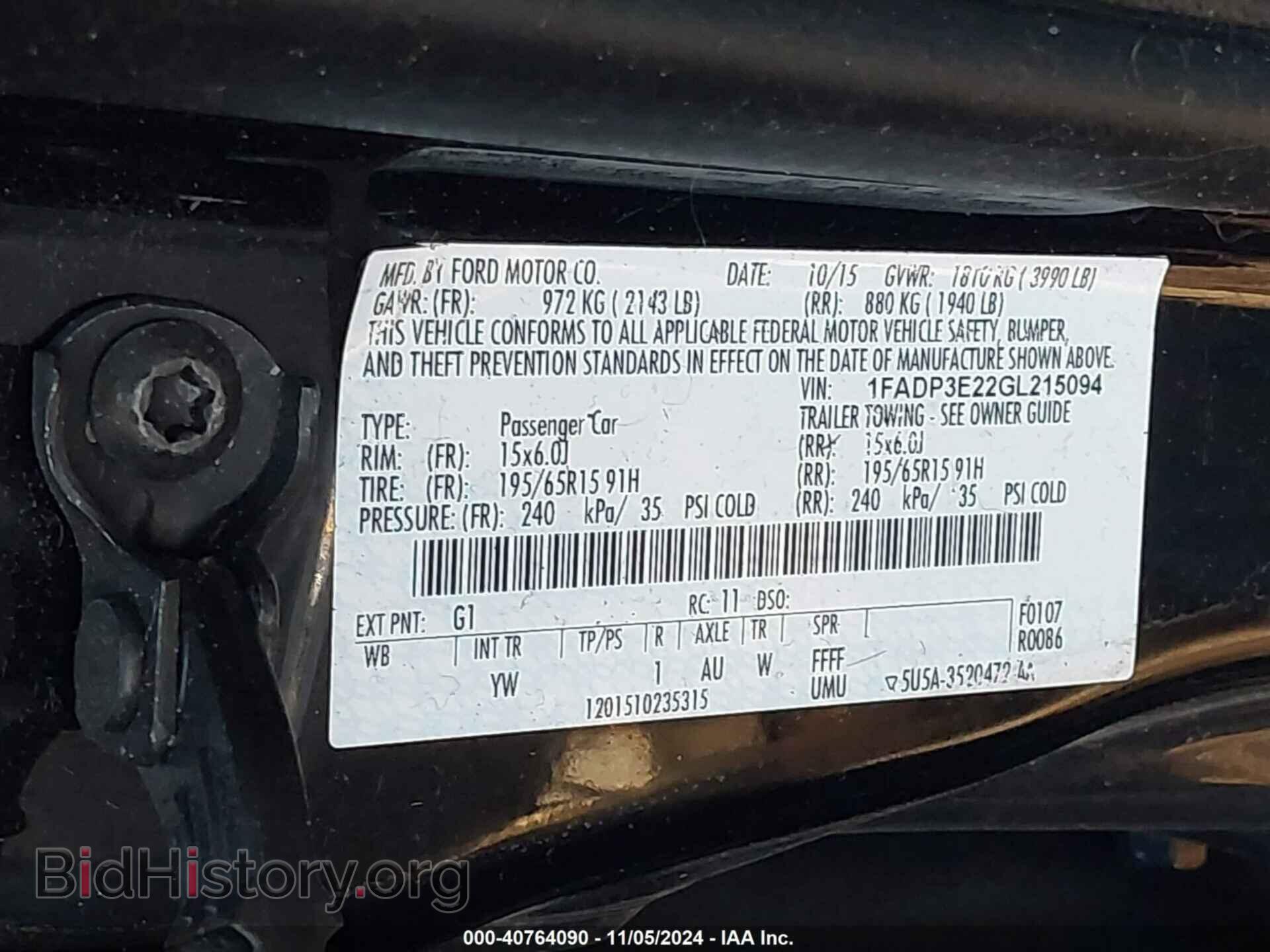 2016 FORD FOCUS - VIN: 1FADP3E22GL215094 - Photo 9