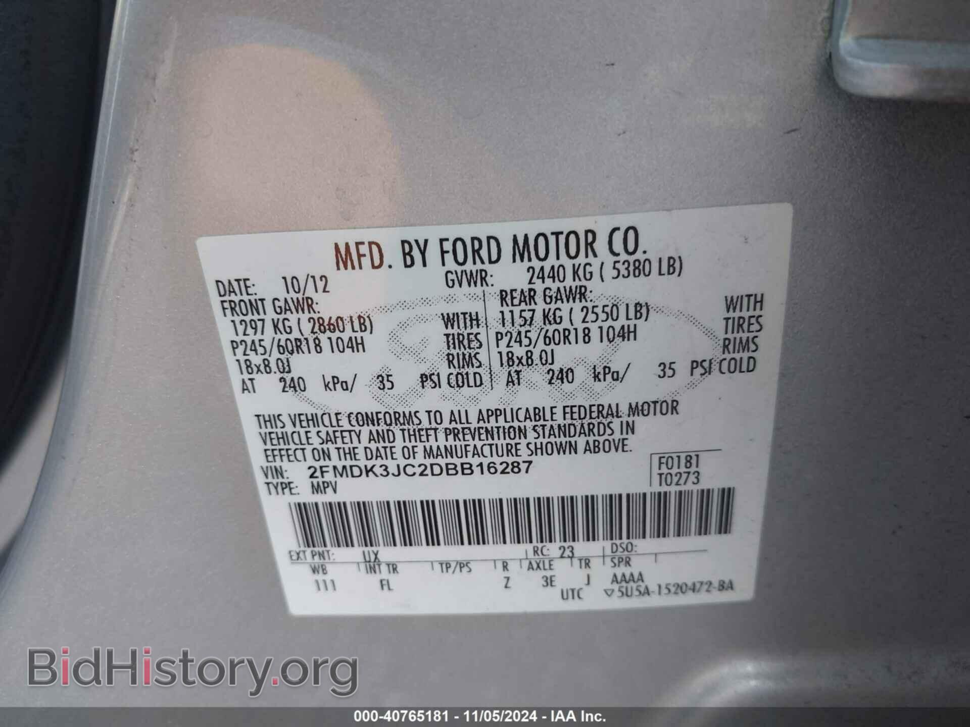 2013 FORD EDGE - VIN: 2FMDK3JC2DBB16287 - Photo 9