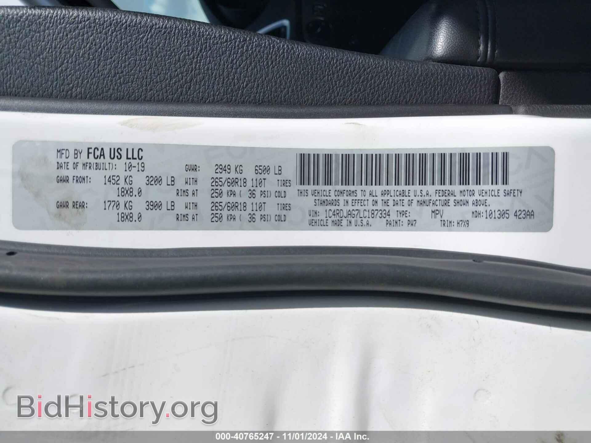 2020 DODGE DURANGO - VIN: 1C4RDJAG7LC187334 - Фото 9