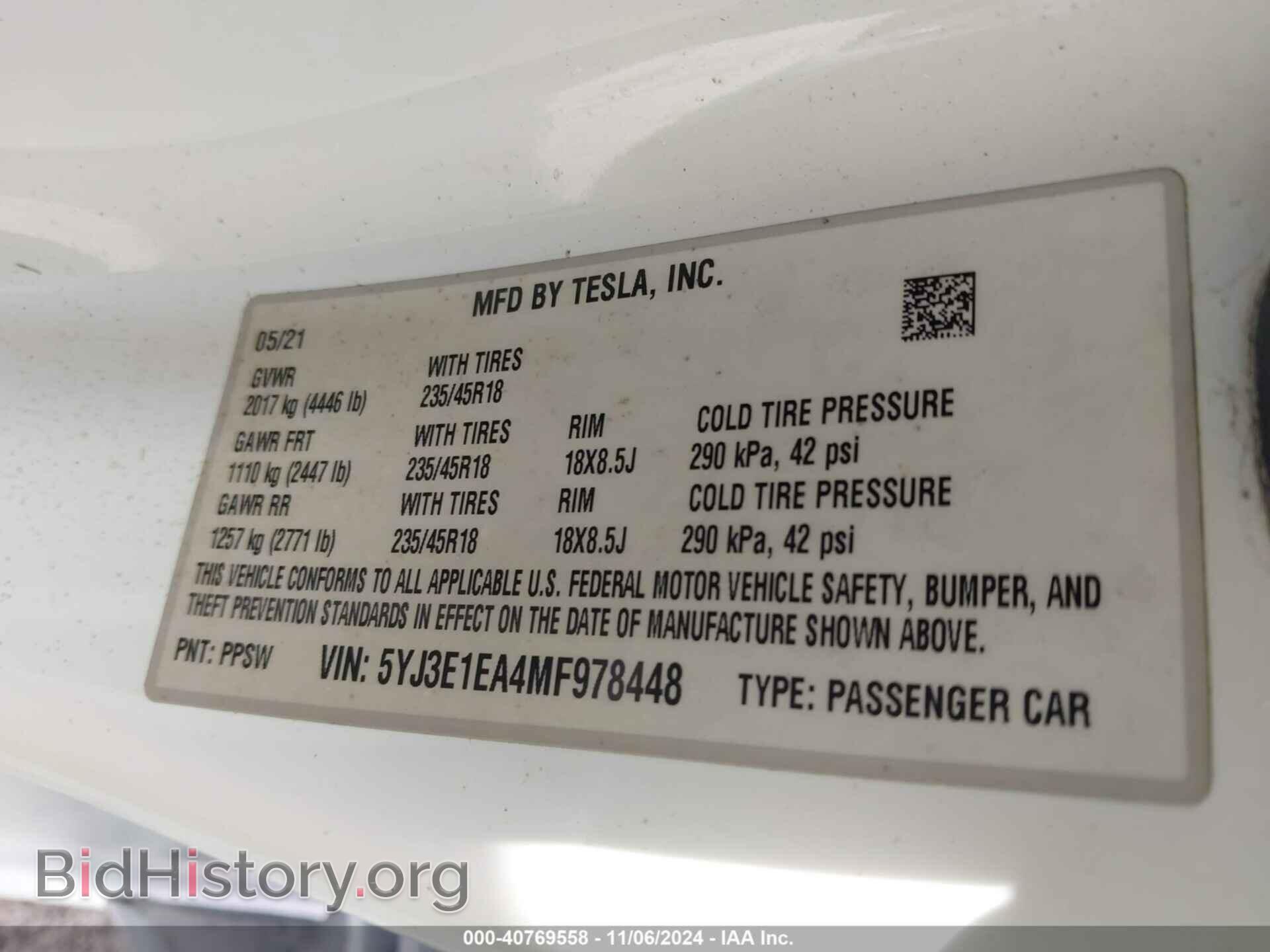2021 TESLA MODEL 3 - VIN: 5YJ3E1EA4MF978448 - Photo 9