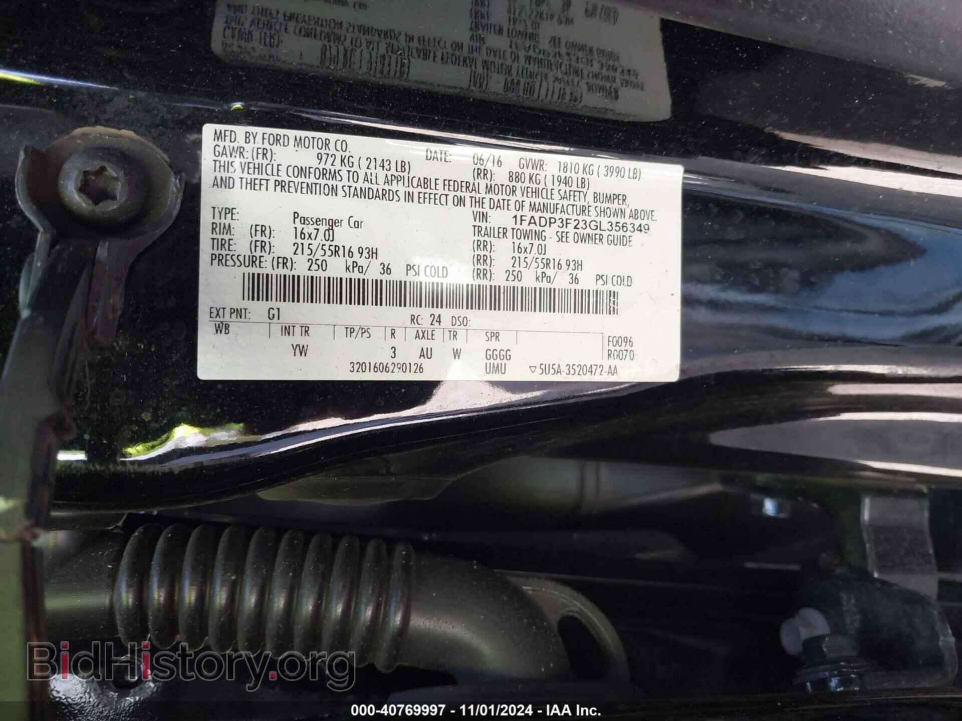 2016 FORD FOCUS - VIN: 1FADP3F23GL356349 - Фото 9