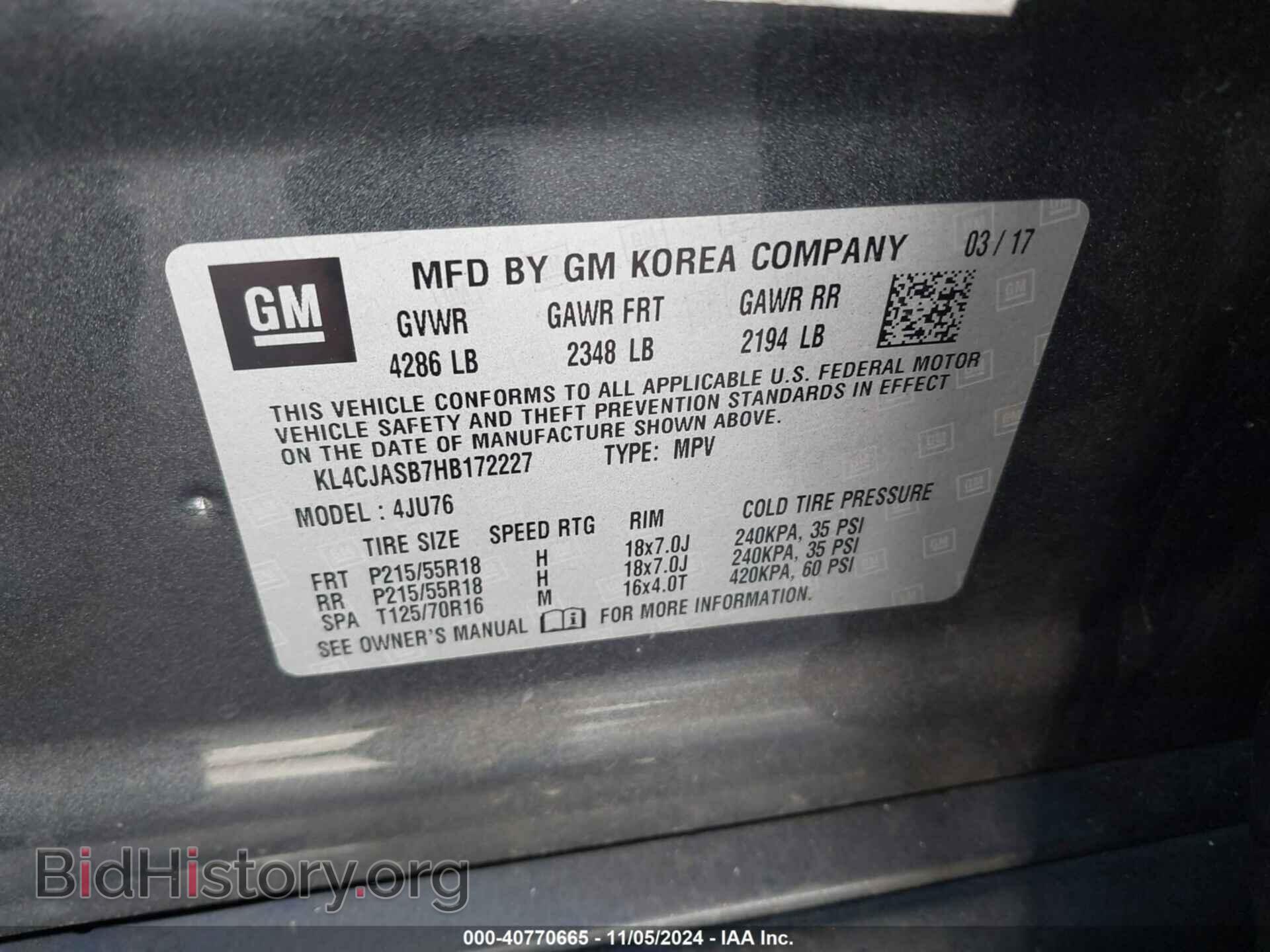2017 BUICK ENCORE - VIN: KL4CJASB7HB172227 - Фото 9
