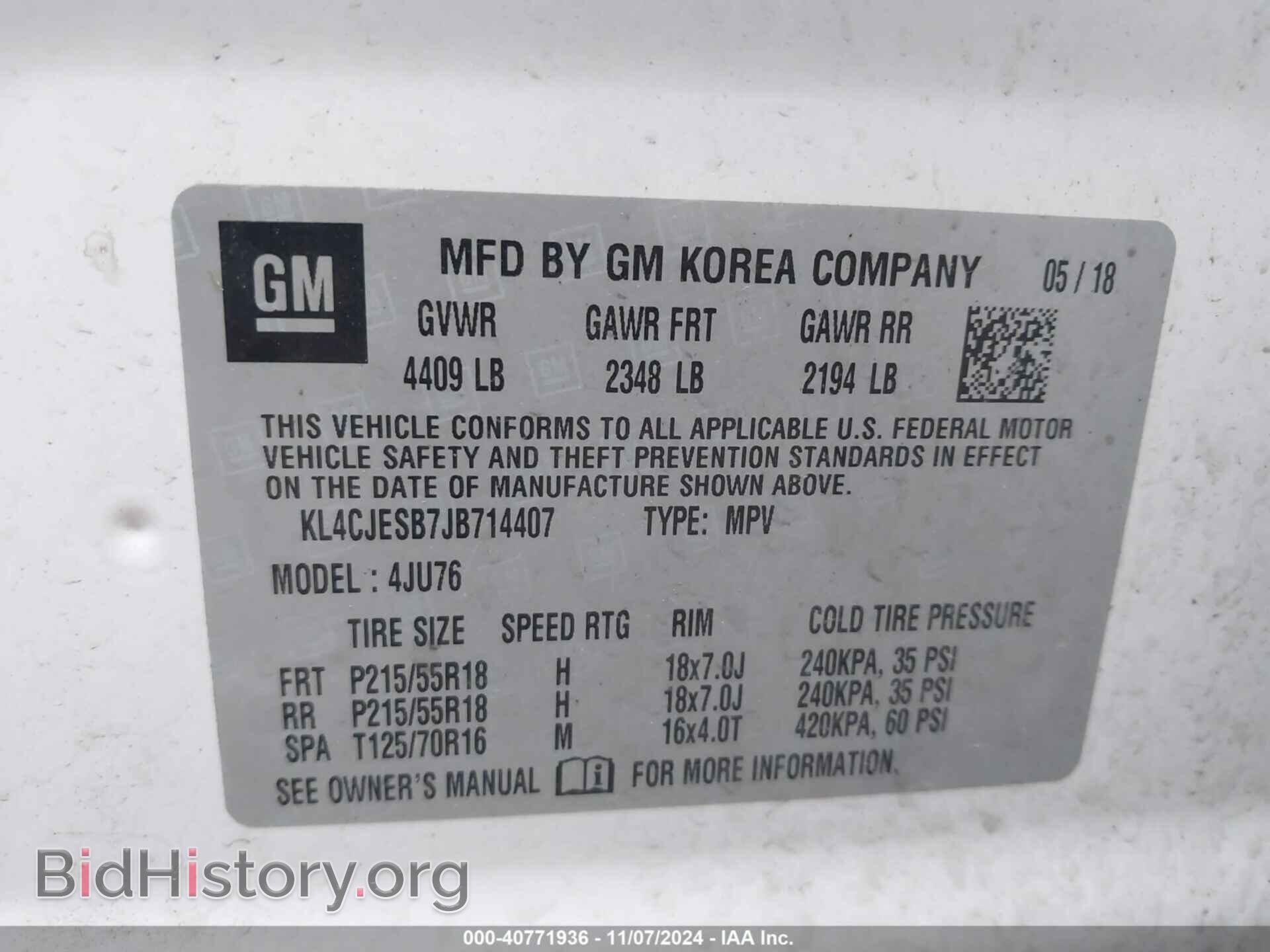 2018 BUICK ENCORE - VIN: KL4CJESB7JB714407 - Photo 9