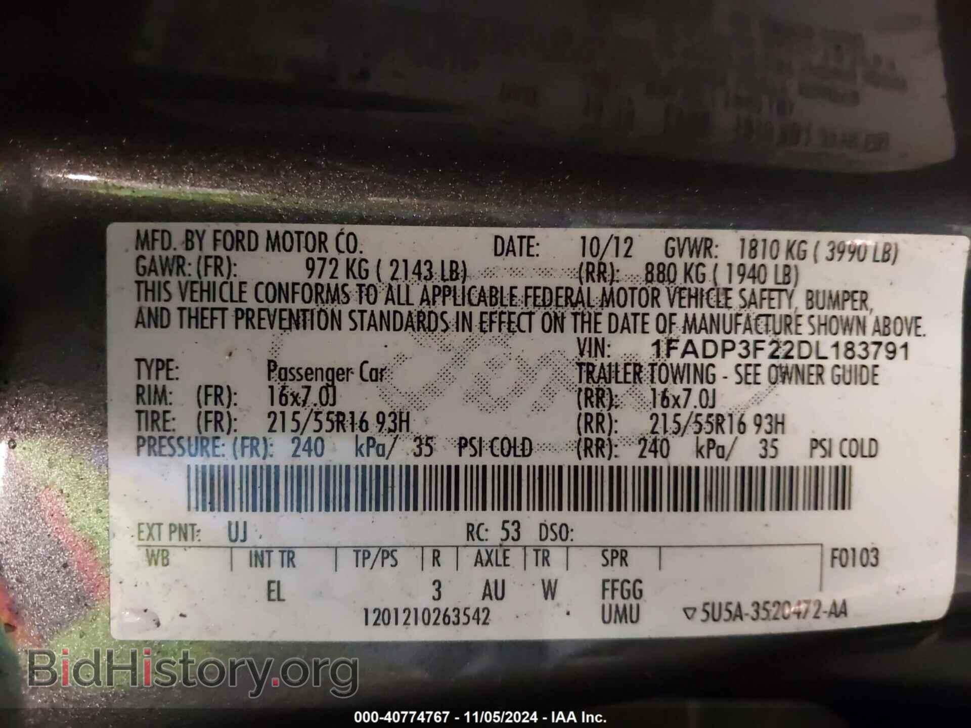 2013 FORD FOCUS - VIN: 1FADP3F22DL183791 - Фото 9