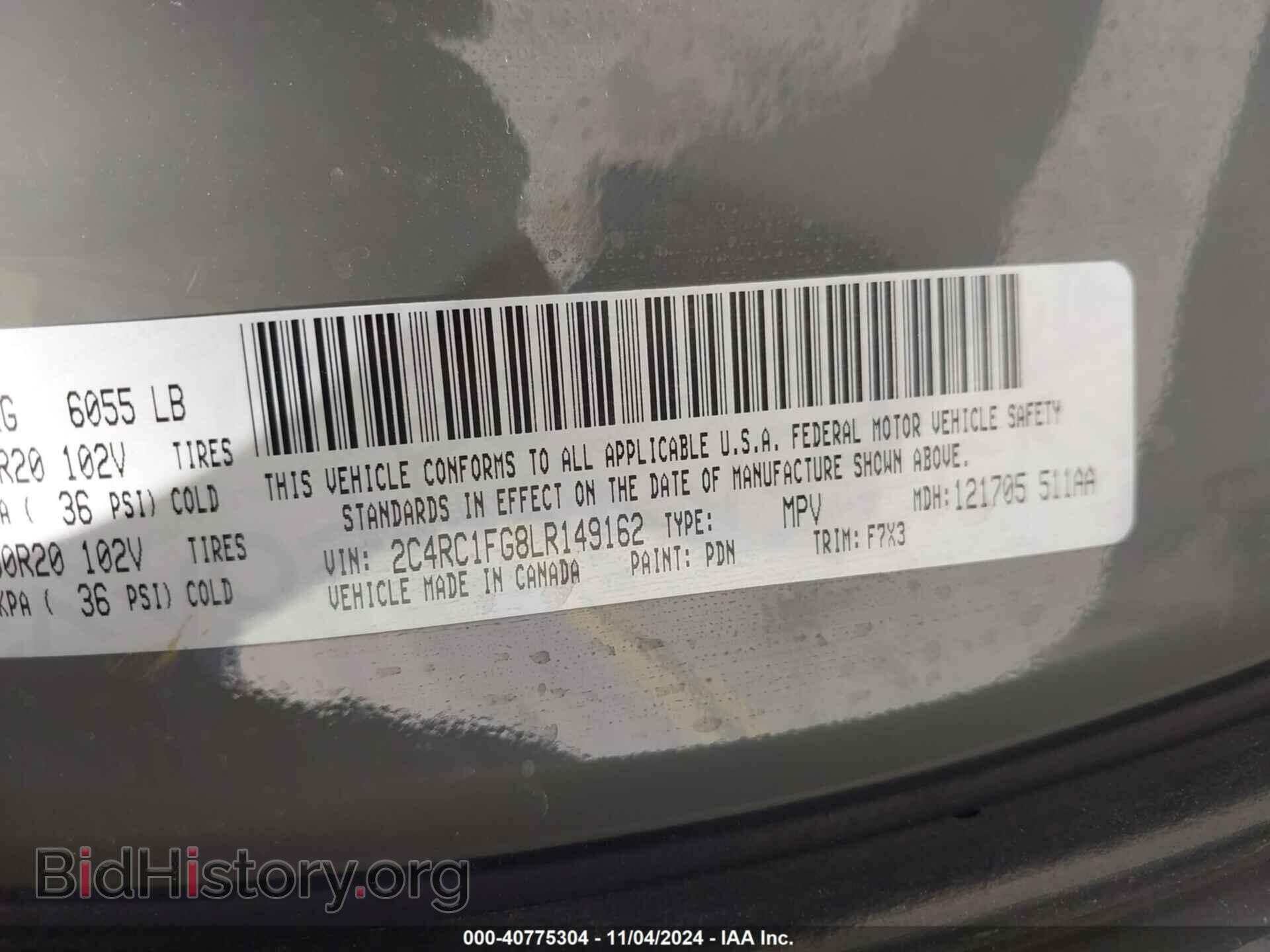 2020 CHRYSLER PACIFICA - VIN: 2C4RC1FG8LR149162 - Photo 9