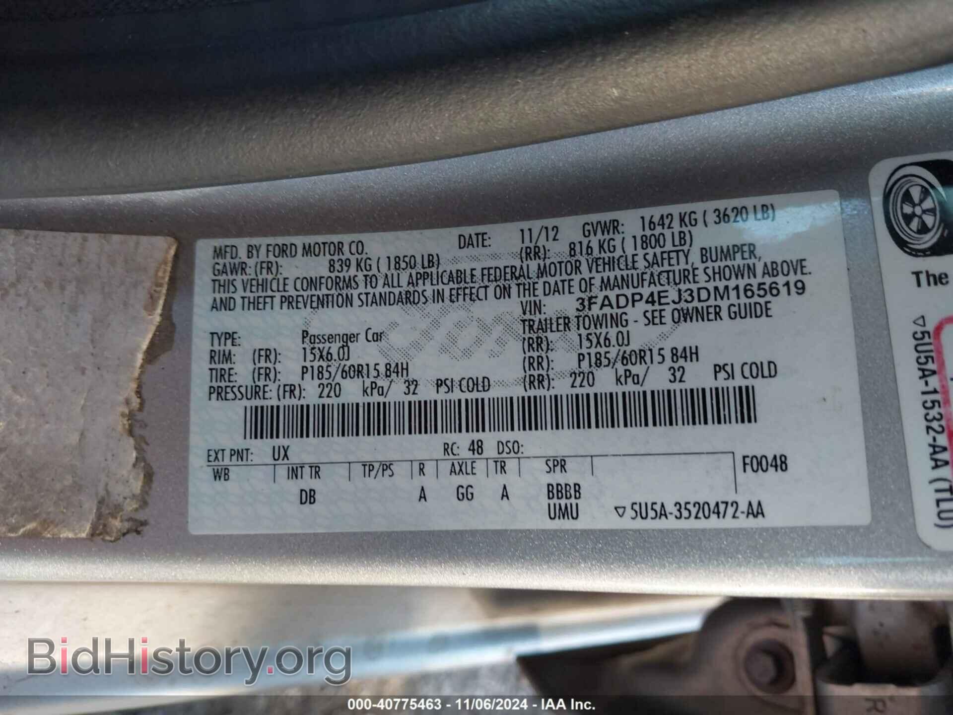 2013 FORD FIESTA - VIN: 3FADP4EJ3DM165619 - Фото 9