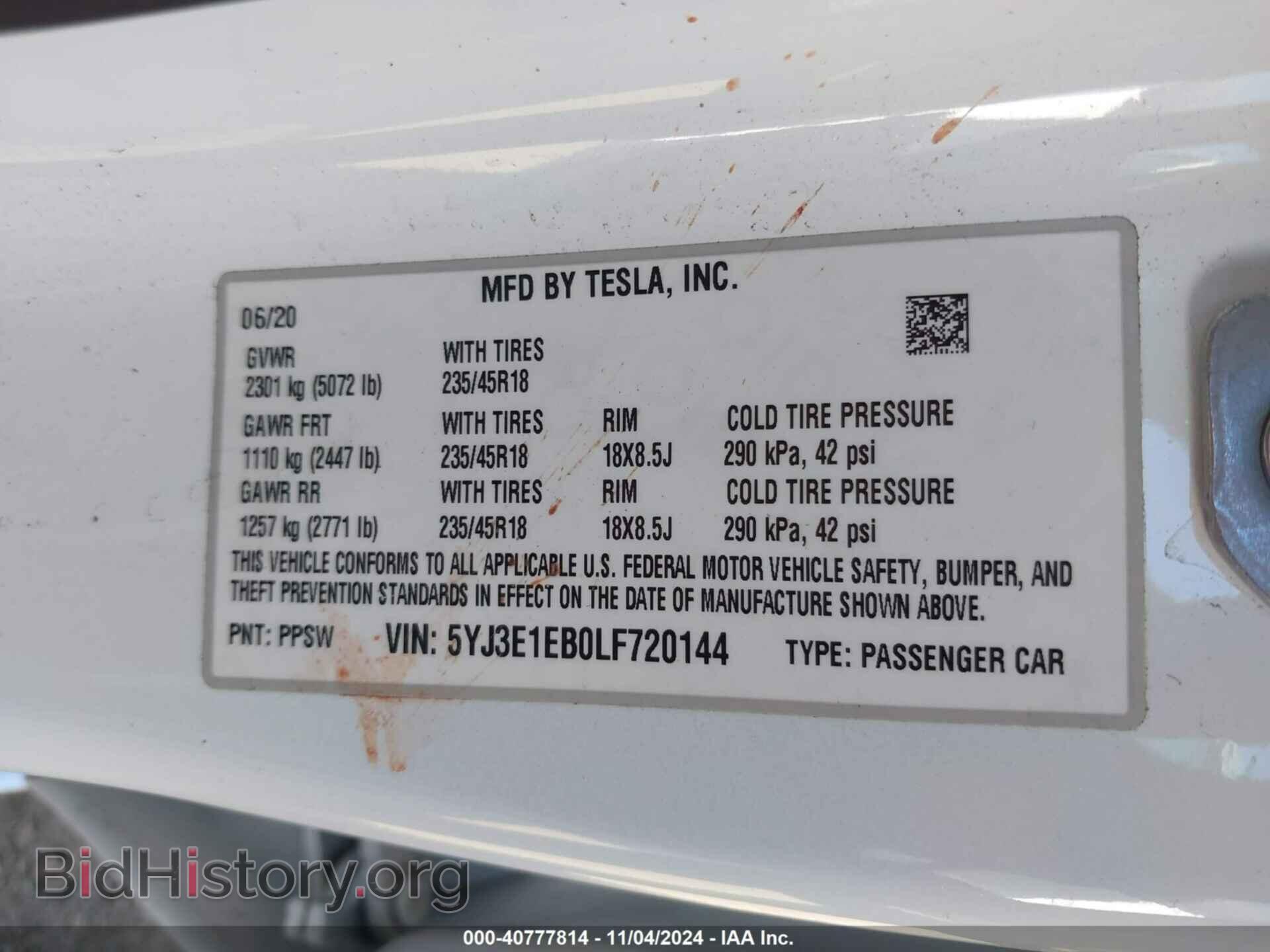 2020 TESLA MODEL 3 - VIN: 5YJ3E1EB0LF720144 - Фото 9