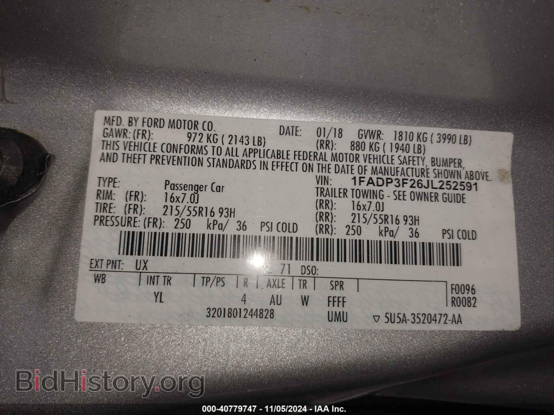 2018 FORD FOCUS - VIN: 1FADP3F26JL252591 - Photo 9