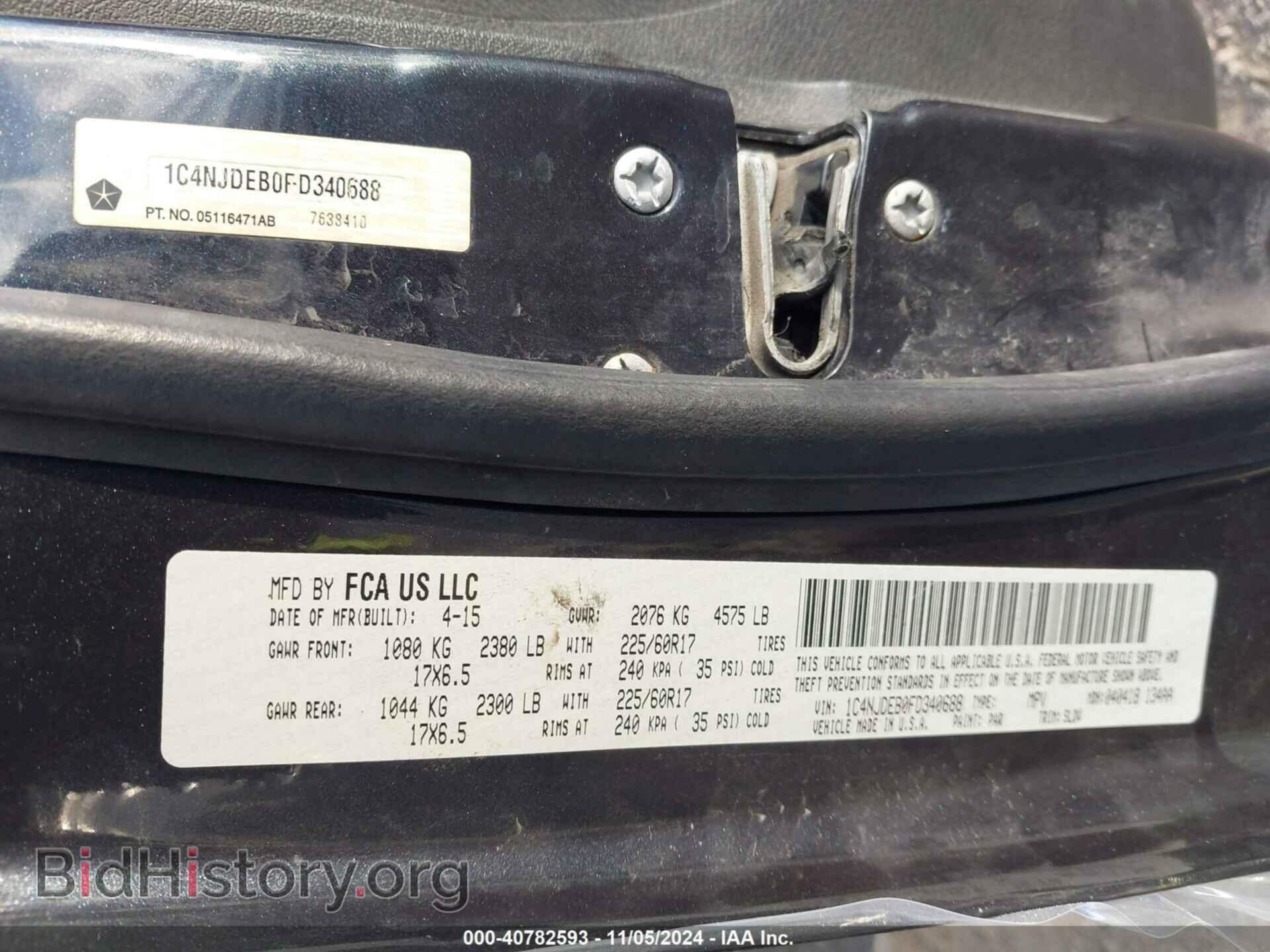 2015 JEEP COMPASS - VIN: 1C4NJDEB0FD340688 - Фото 9