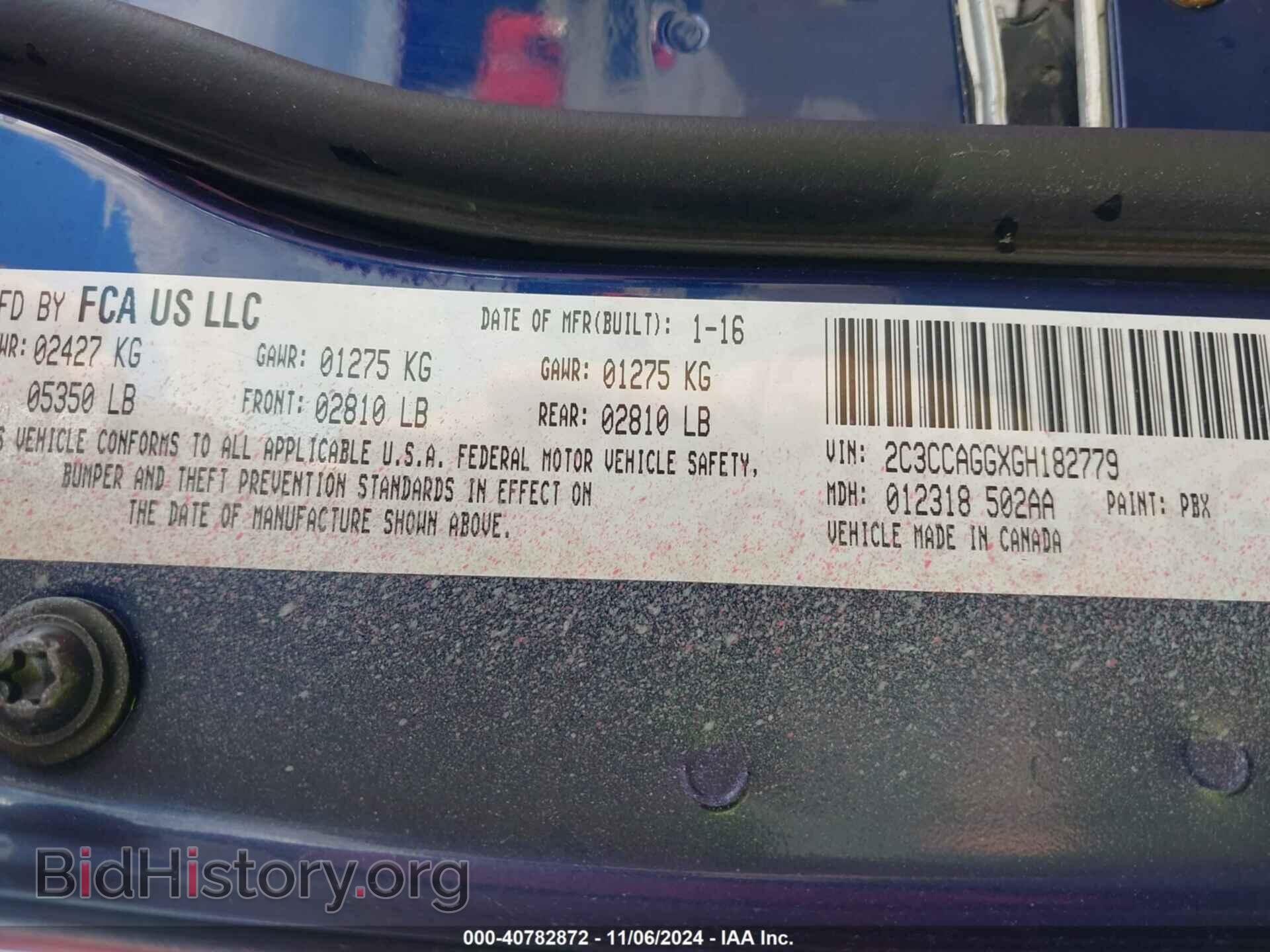 2016 CHRYSLER 300 - VIN: 2C3CCAGGXGH182779 - Фото 9