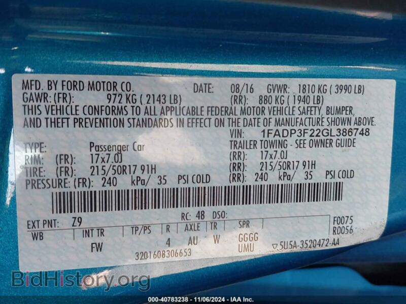 2016 Ford FOCUS (VIN 1FADP3F22GL386748) — photo 9 of 16