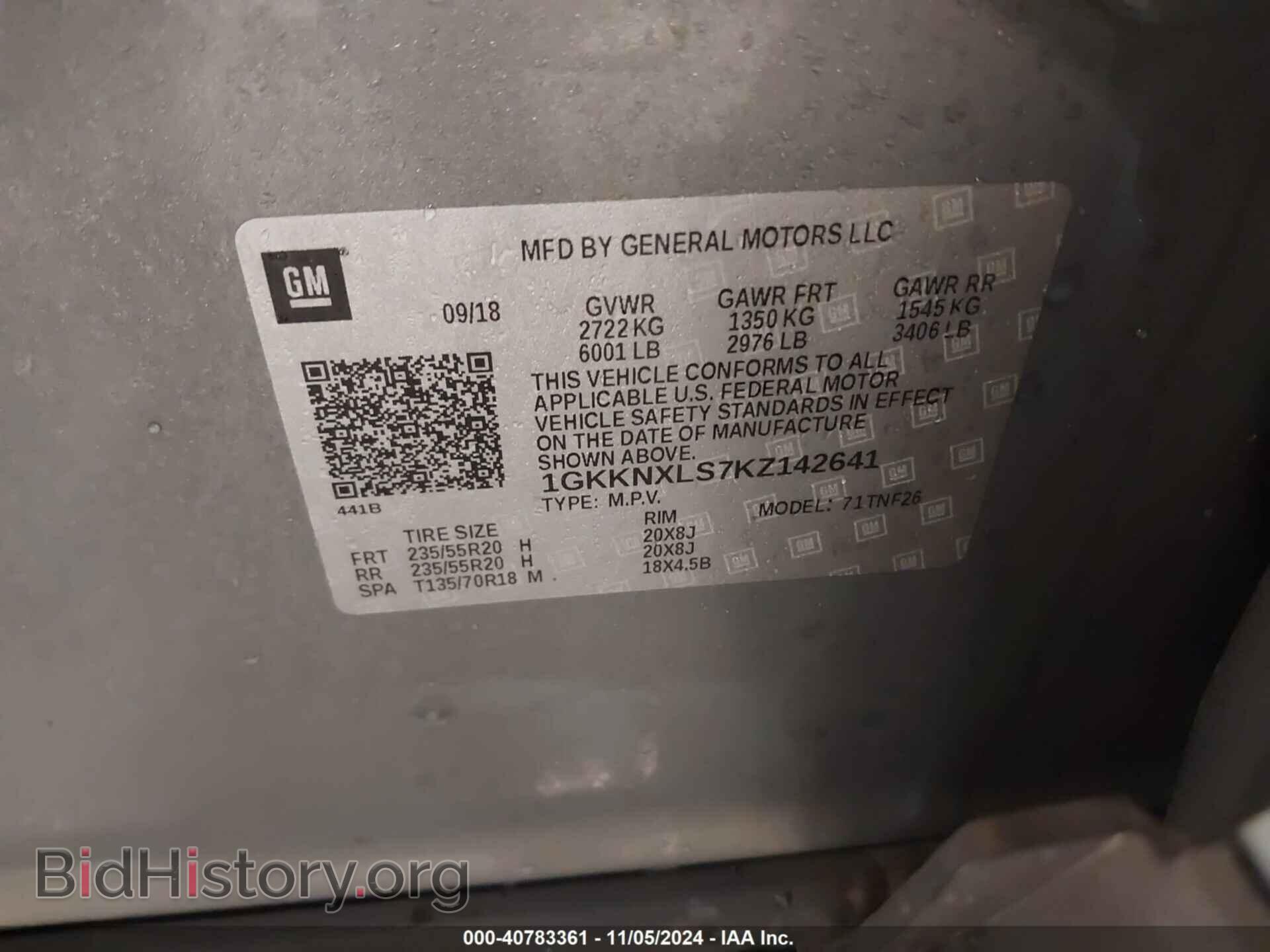 2019 GMC ACADIA - VIN: 1GKKNXLS7KZ142641 - Фото 9