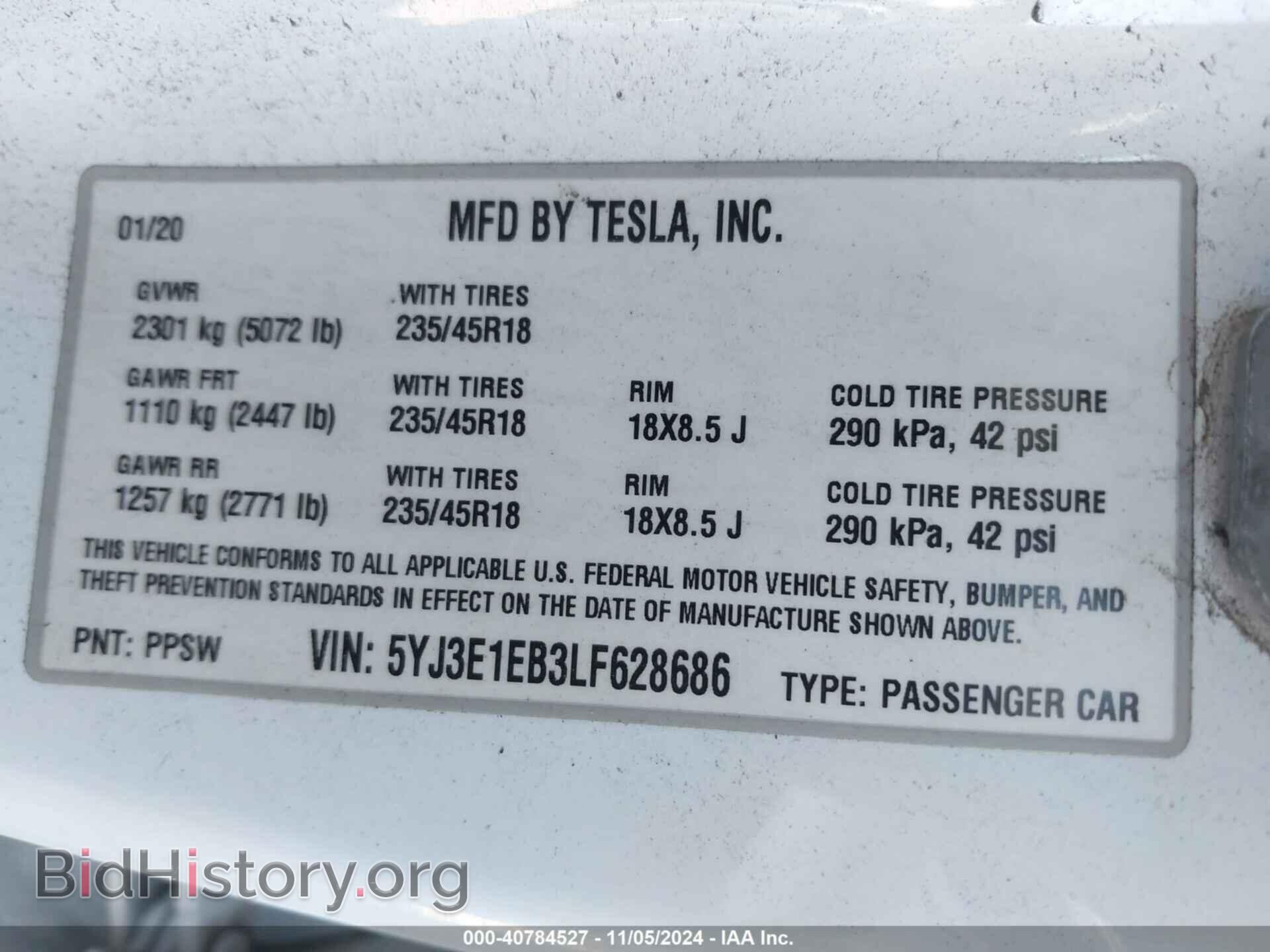 2020 TESLA MODEL 3 - VIN: 5YJ3E1EB3LF628686 - Фото 9