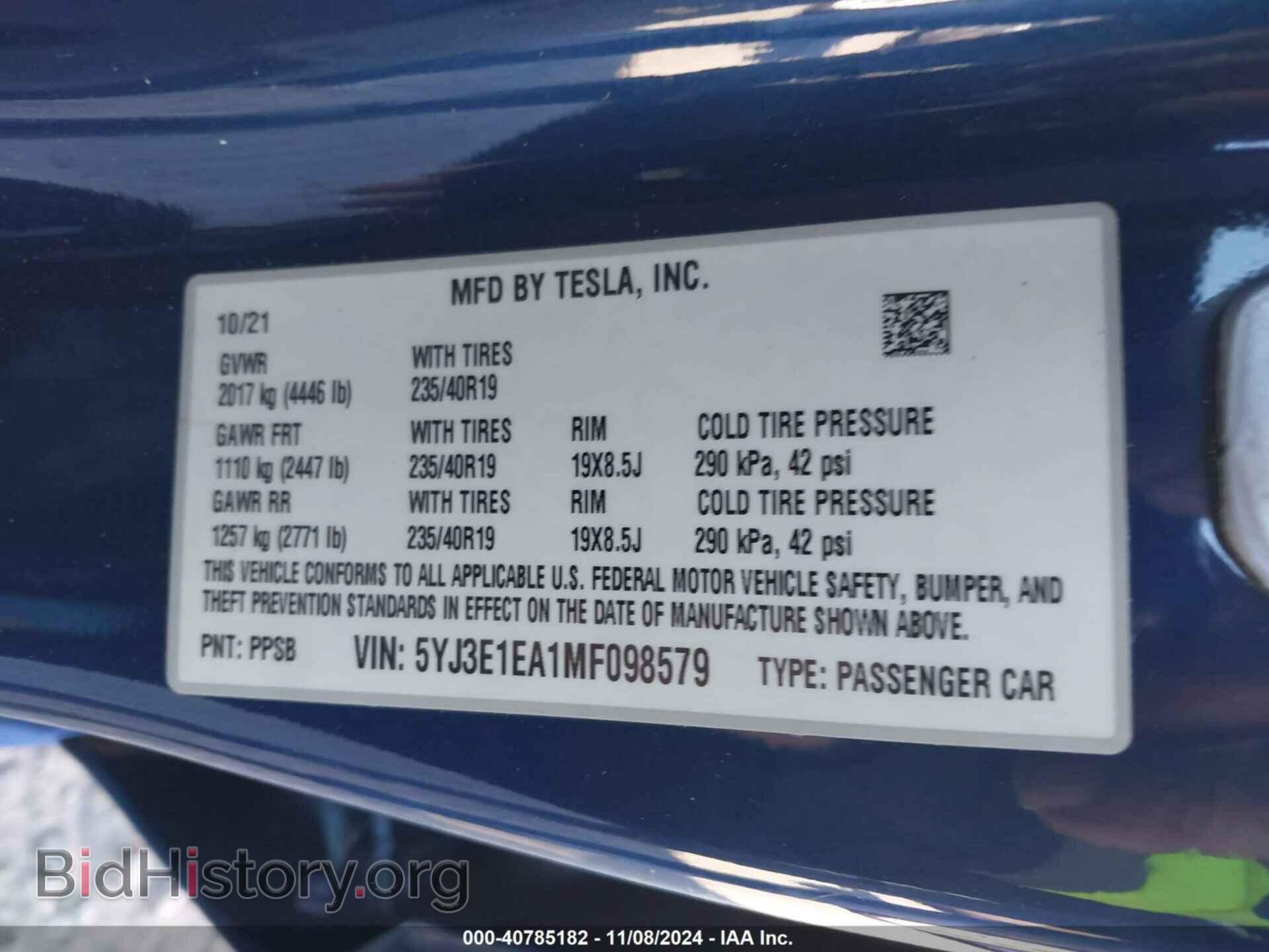 2021 TESLA MODEL 3 - VIN: 5YJ3E1EA1MF098579 - Photo 9