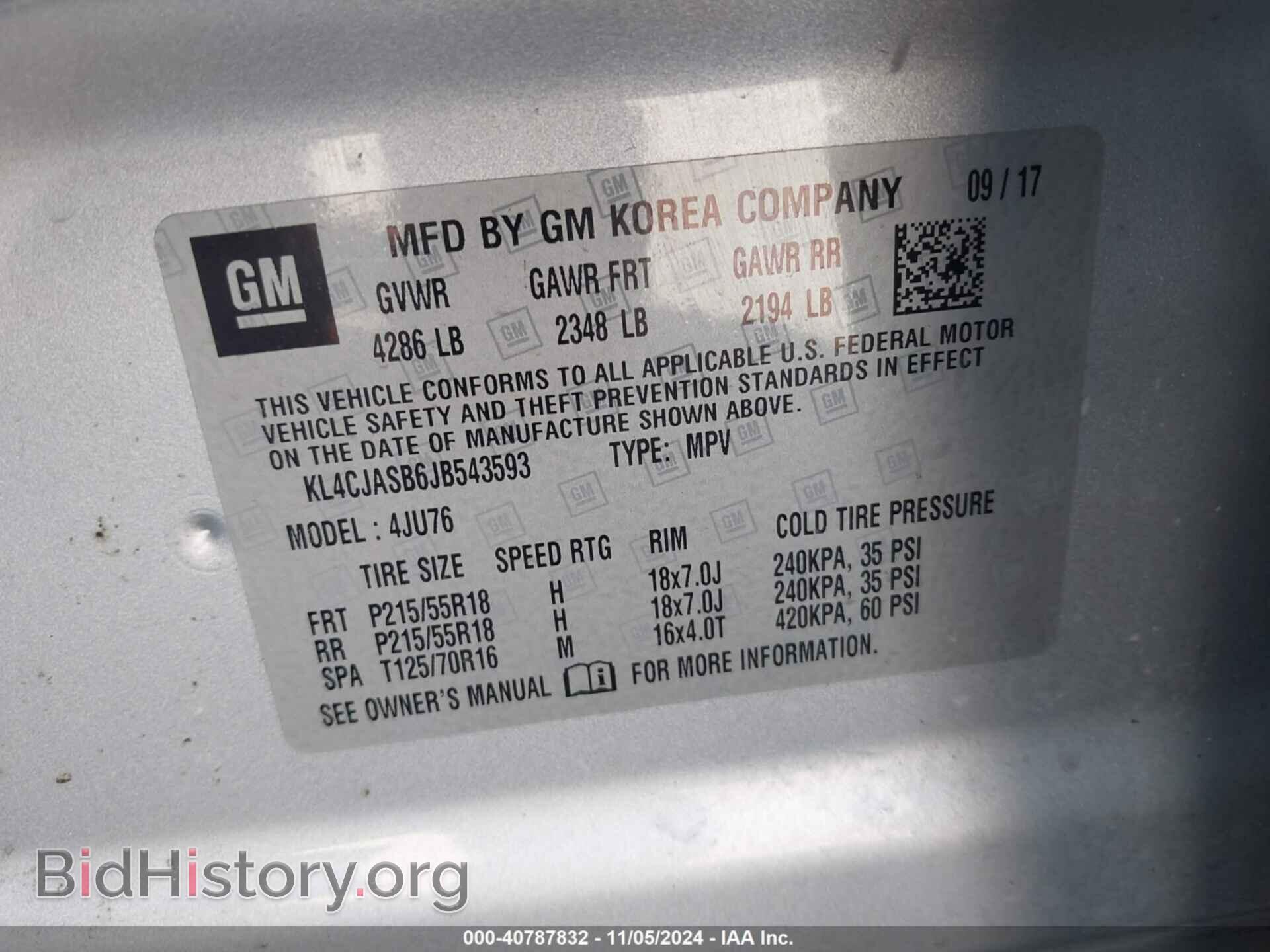 2018 BUICK ENCORE - VIN: KL4CJASB6JB543593 - Photo 9