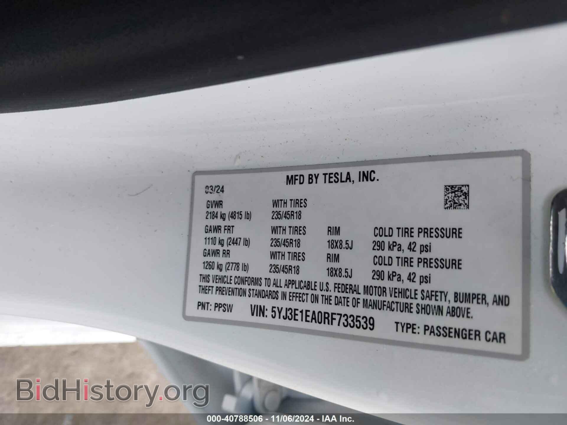2024 TESLA MODEL 3 - VIN: 5YJ3E1EA0RF733539 - Photo 9