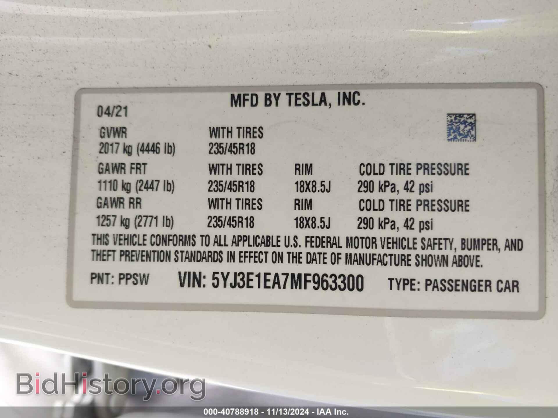 2021 TESLA MODEL 3 - VIN: 5YJ3E1EA7MF963300 - Photo 9