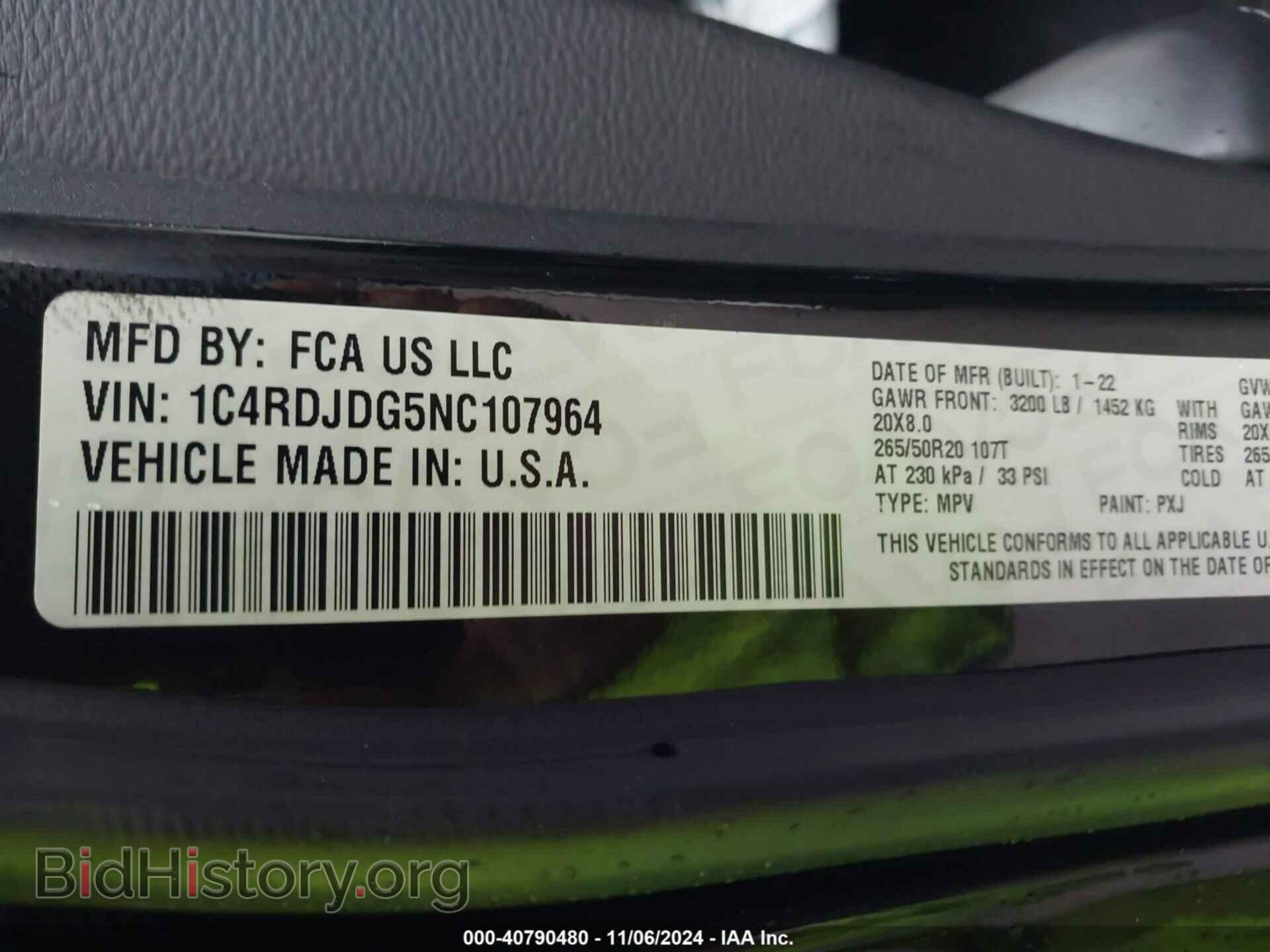 2022 DODGE DURANGO - VIN: 1C4RDJDG5NC107964 - Фото 9