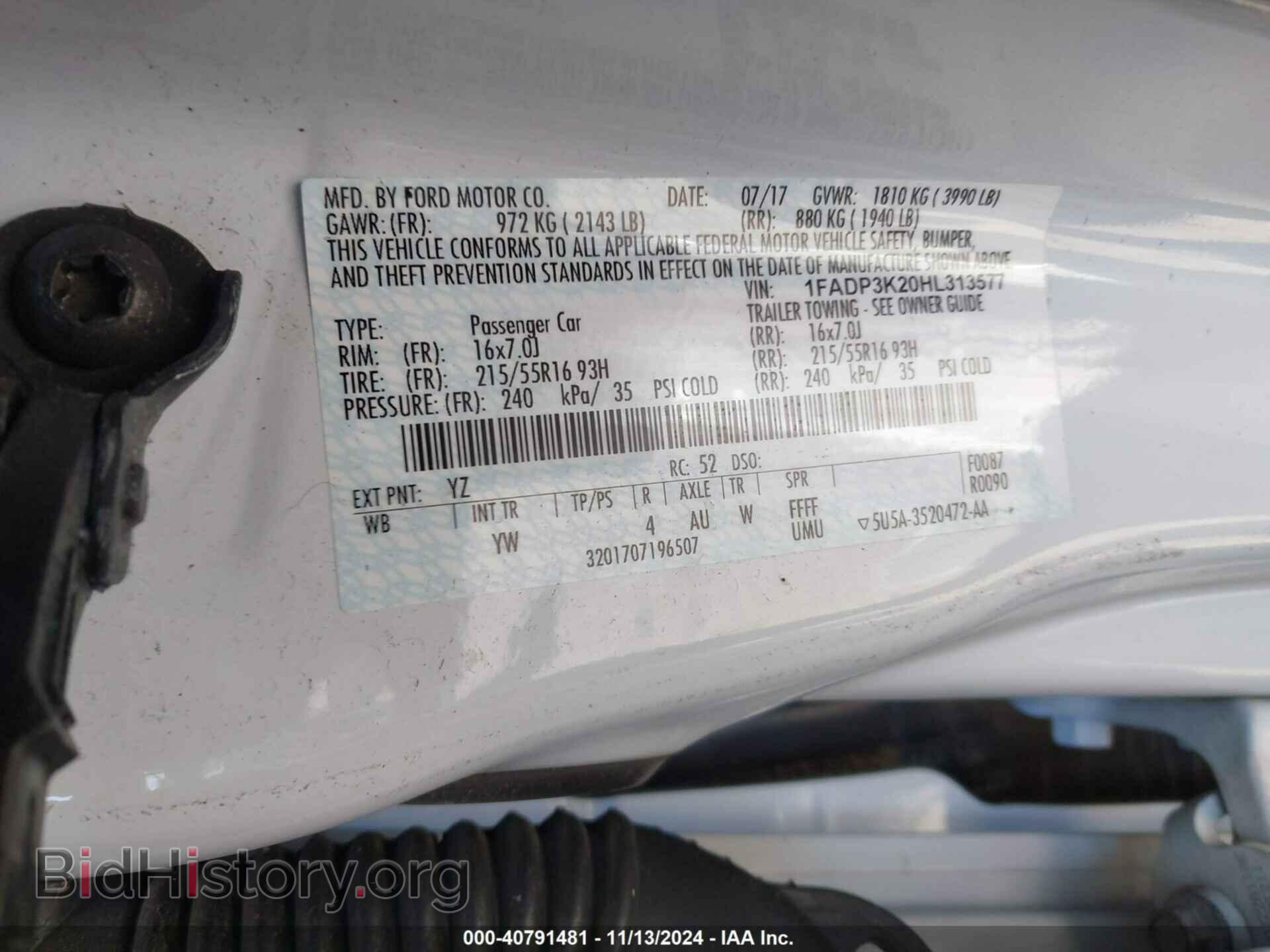 2017 FORD FOCUS - VIN: 1FADP3K20HL313577 - Фото 9