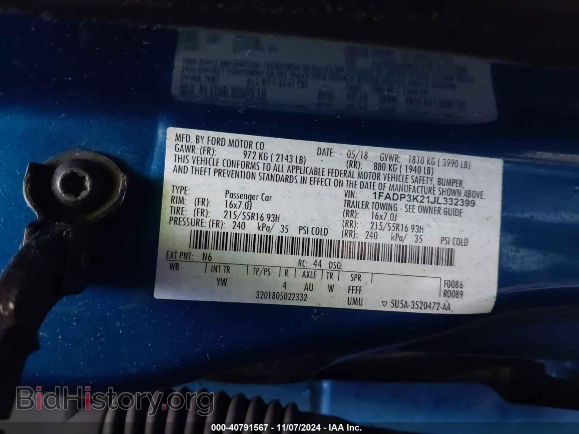 2018 FORD FOCUS - VIN: 1FADP3K21JL332399 - Фото 9