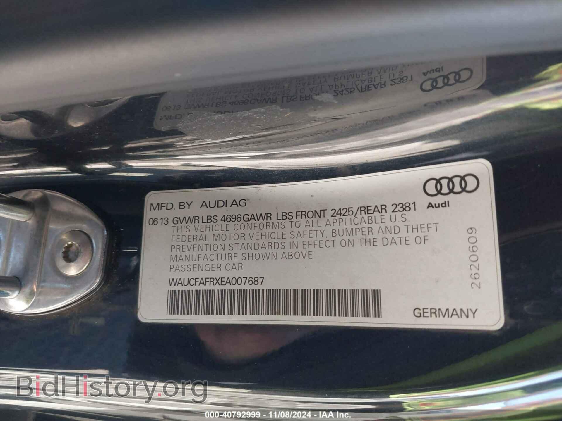 2014 AUDI A5 - VIN: WAUCFAFRXEA007687 - Фото 9