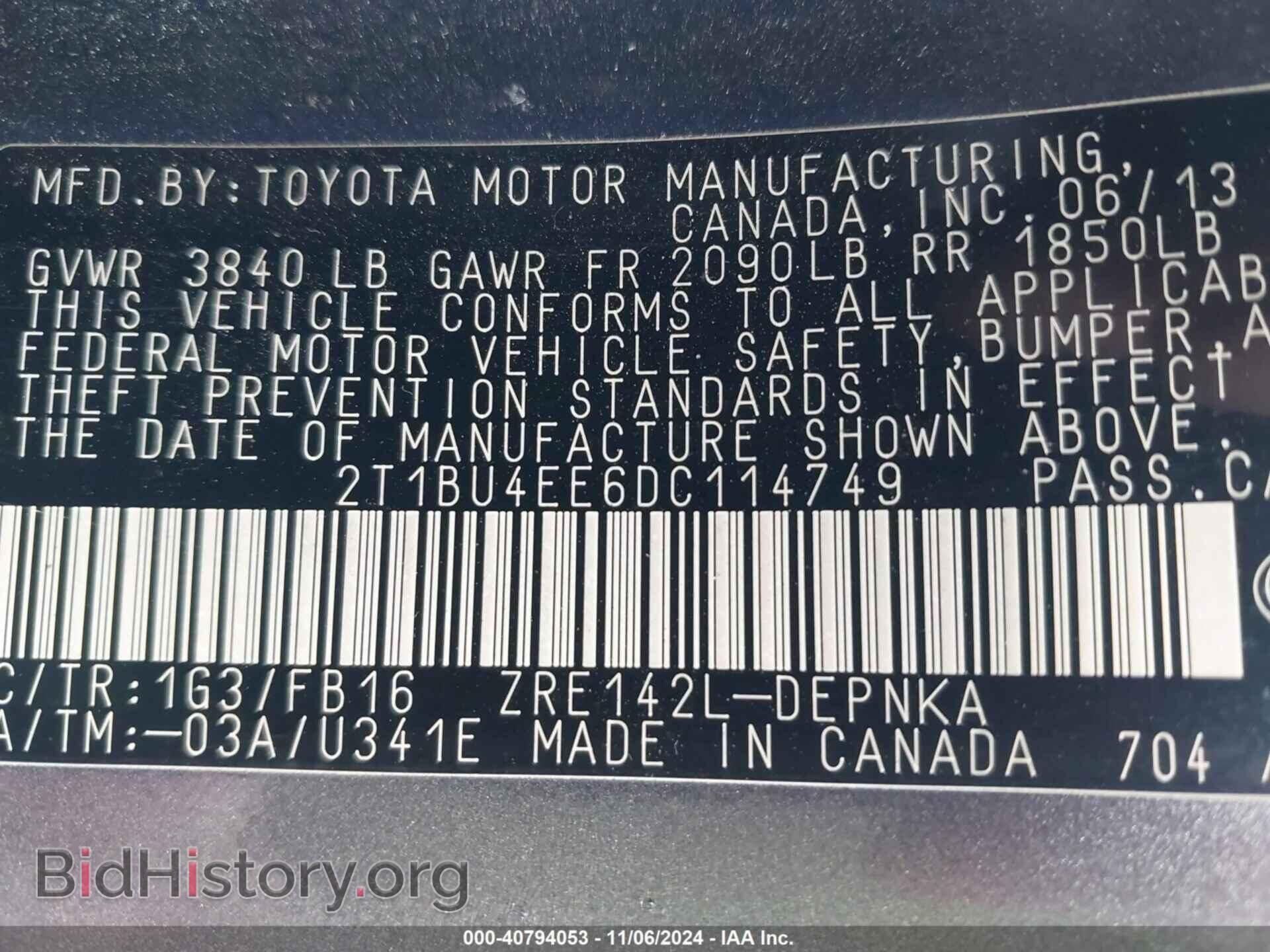 2013 TOYOTA COROLLA - VIN: 2T1BU4EE6DC114749 - Фото 9