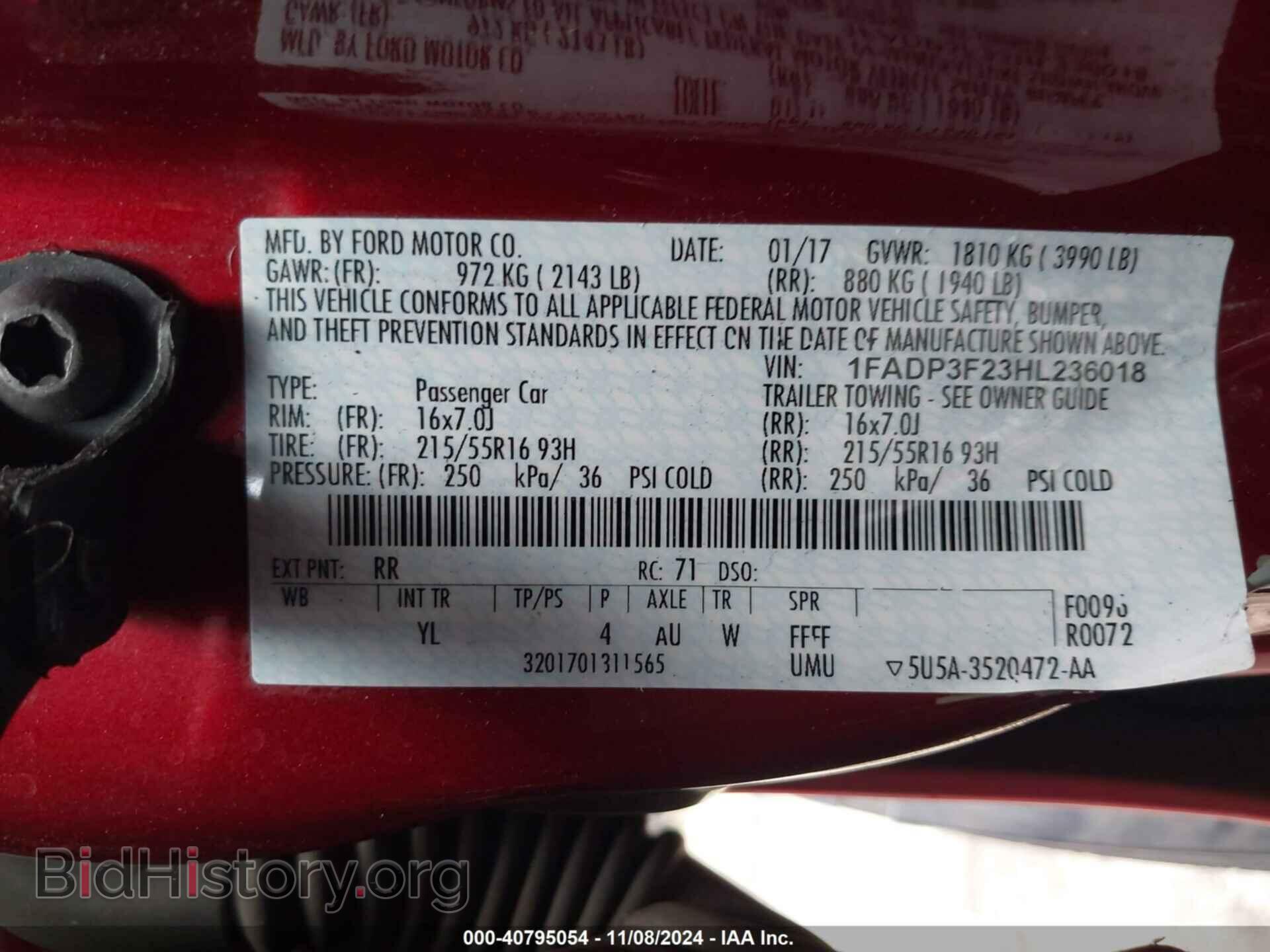 2017 FORD FOCUS - VIN: 1FADP3F23HL236018 - Photo 9