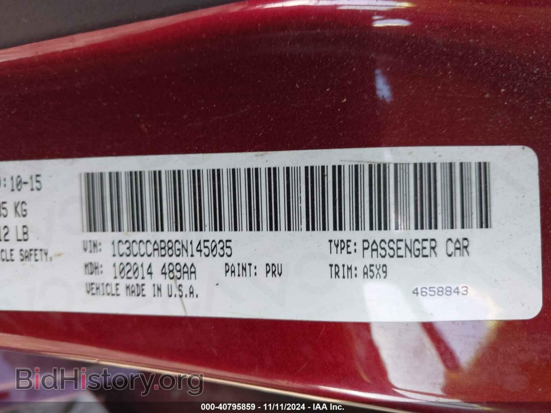 2016 CHRYSLER 200 - VIN: 1C3CCCAB8GN145035 - Фото 9