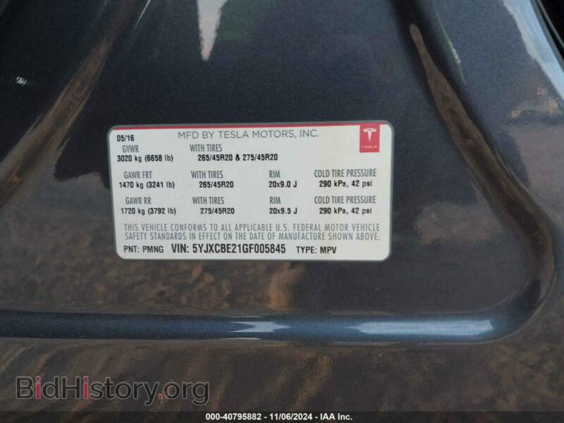 2016 Tesla MODEL X (VIN 5YJXCBE21GF005845) — photo 9 of 20