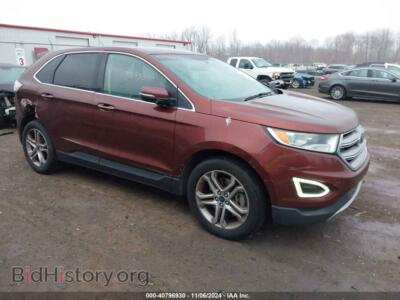 2016 Ford EDGE Titanium, красный — VIN 2FMPK4K87GBB05156, IAAI